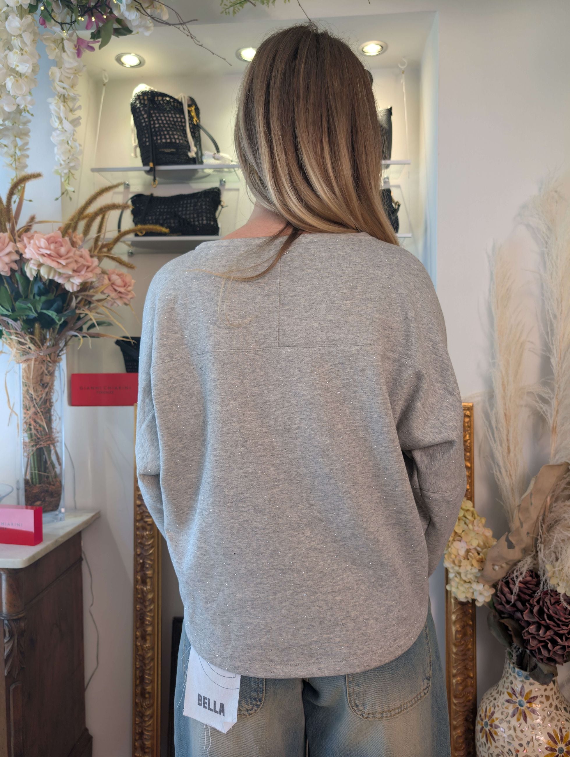 Felpa kimono con microborchie - PLEASE