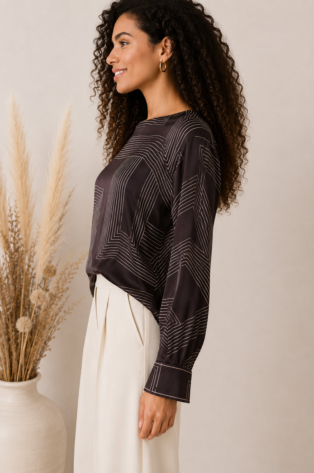 Blusa fluida con stampa geometrica - SHE_FLORENCE_LAB