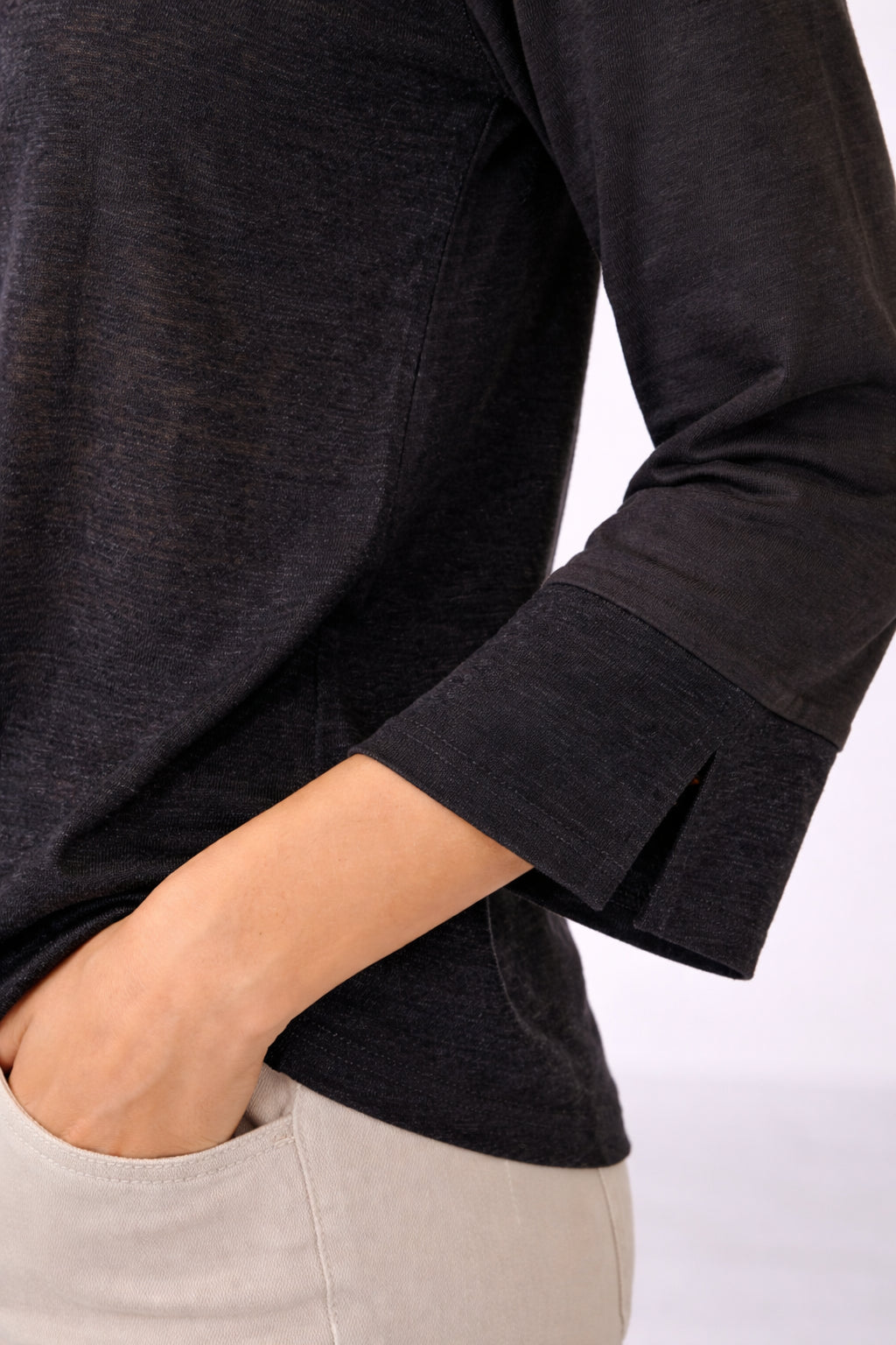 T-shirt bimaterica lino cotone - MARKUP DONNA