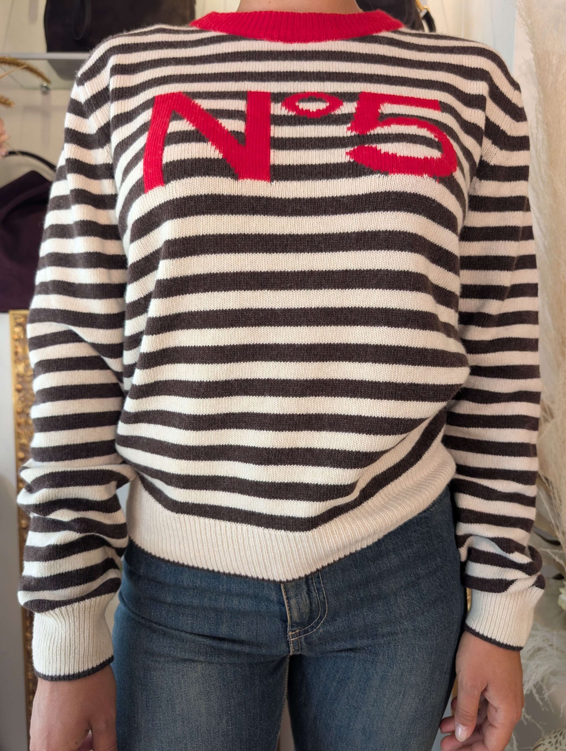 Maglia righe multicolor misto cachemire - TENSIONE IN