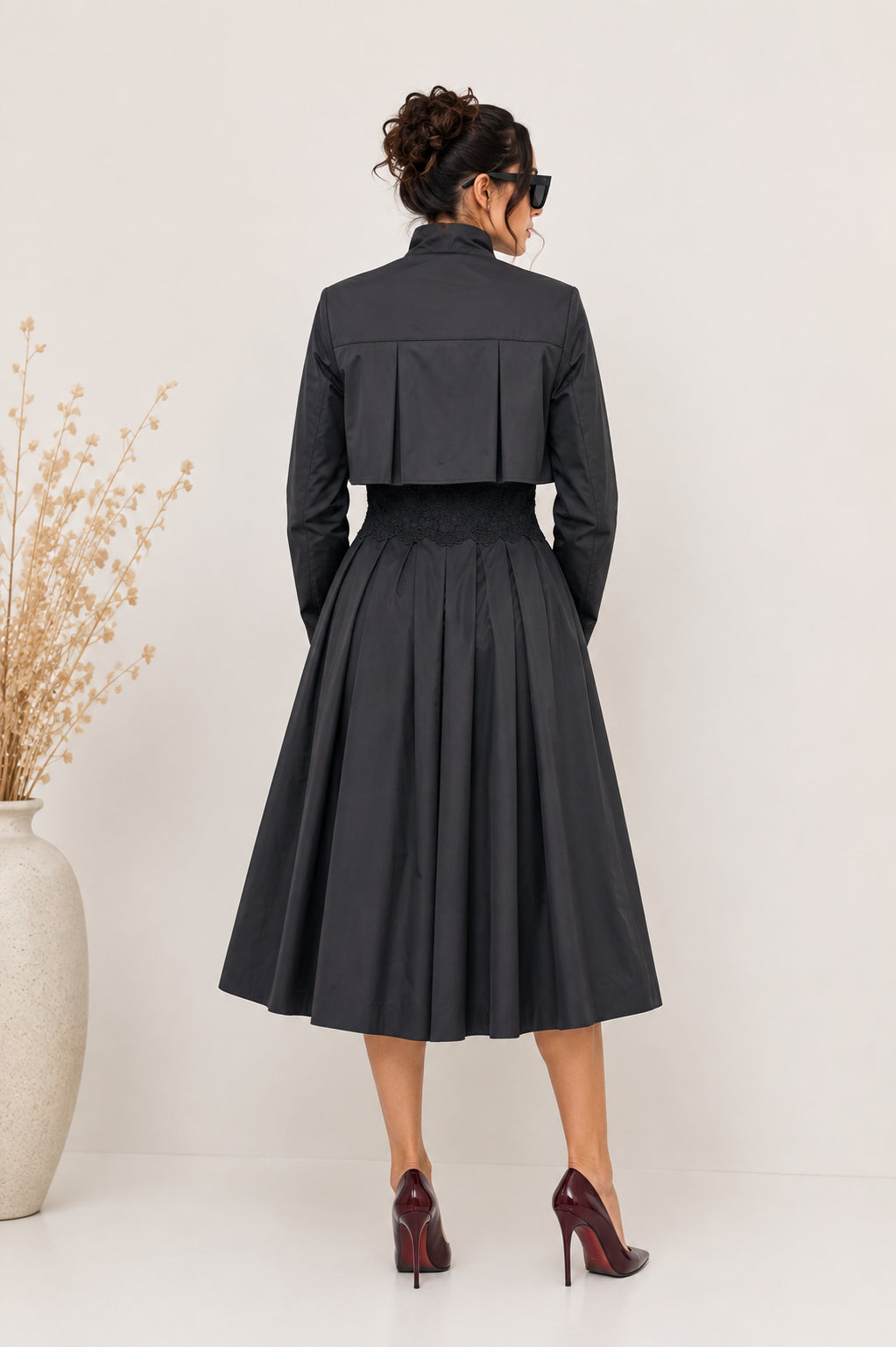 Trench Couture con Pizzo e Faux Fur - AMOSA