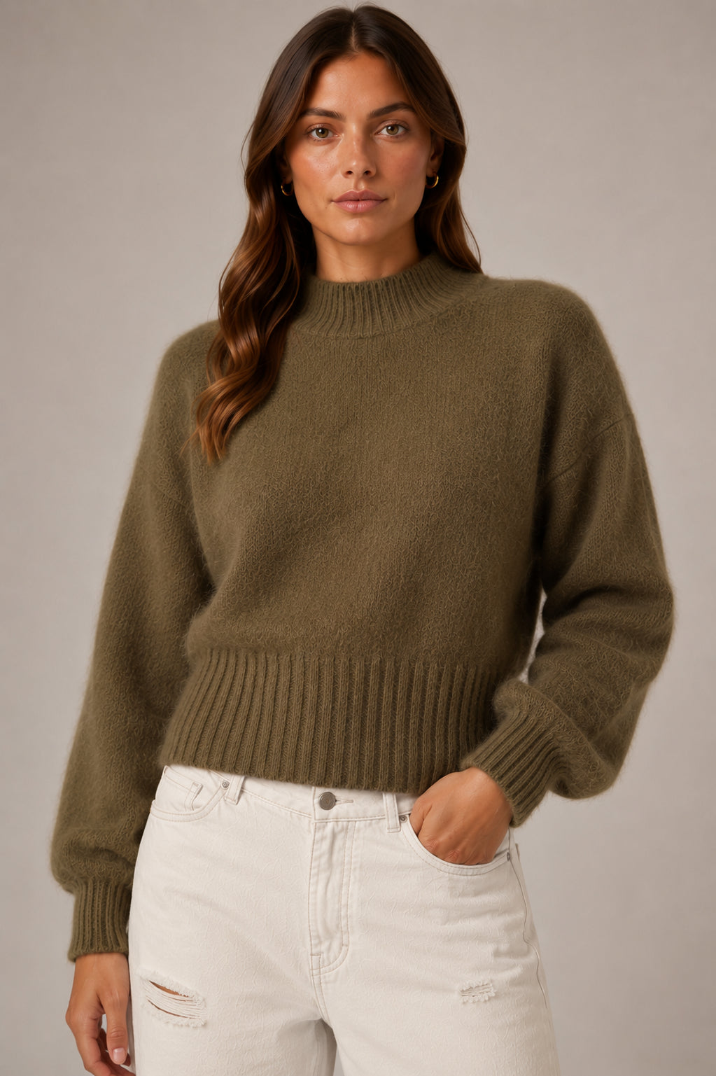 Maglia kimono in angora - .SOLO TRE
