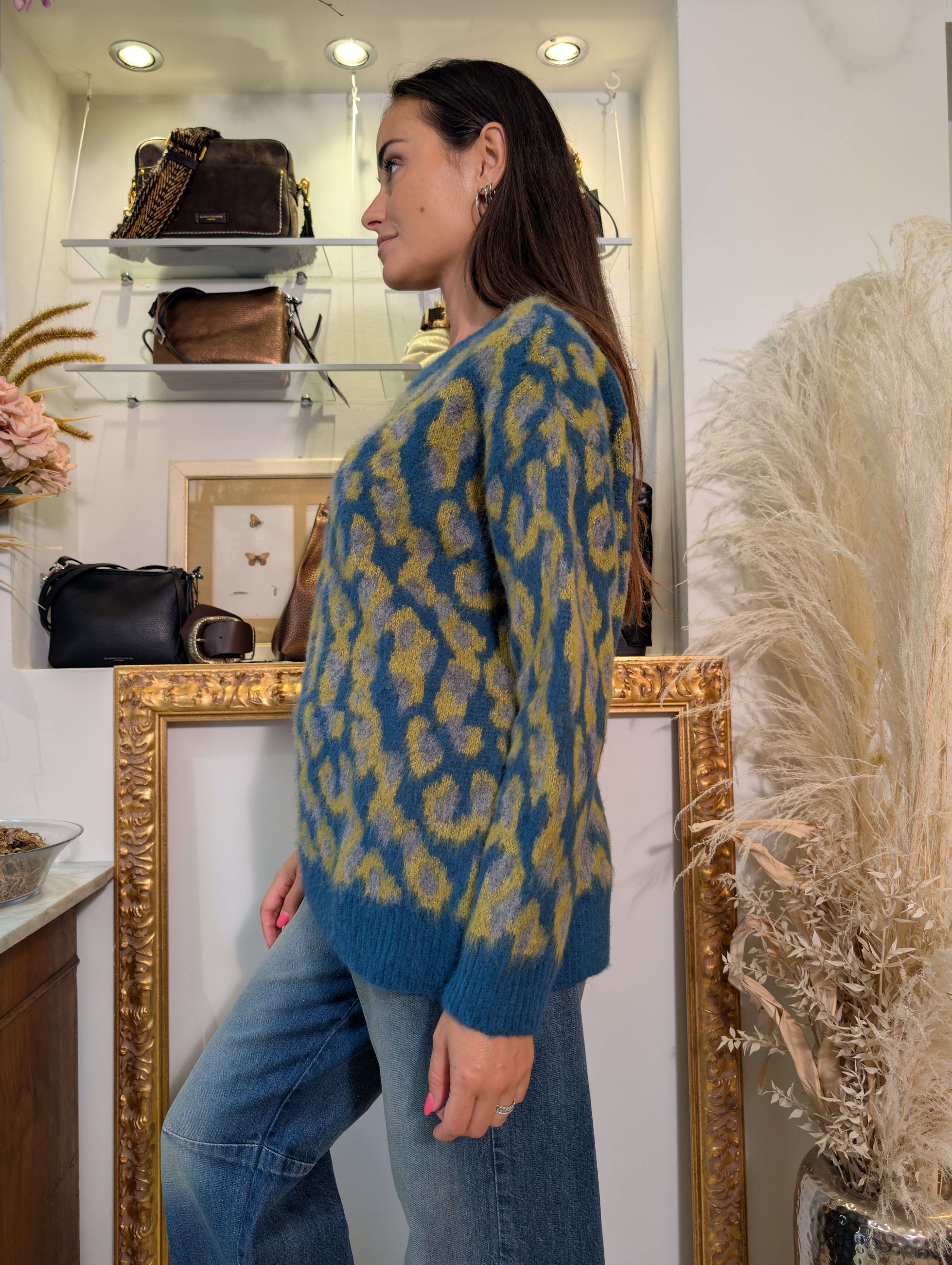 Maglione Jacquard Oversize con Macula Stilizzata Multicolor - HAVE ONE