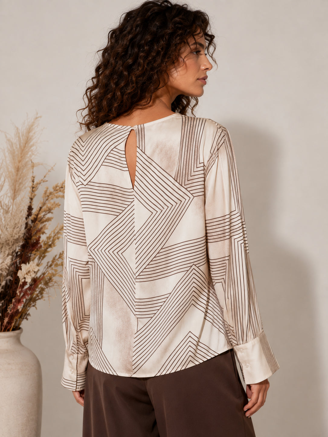 Blusa fluida con stampa geometrica - SHE_FLORENCE_LAB