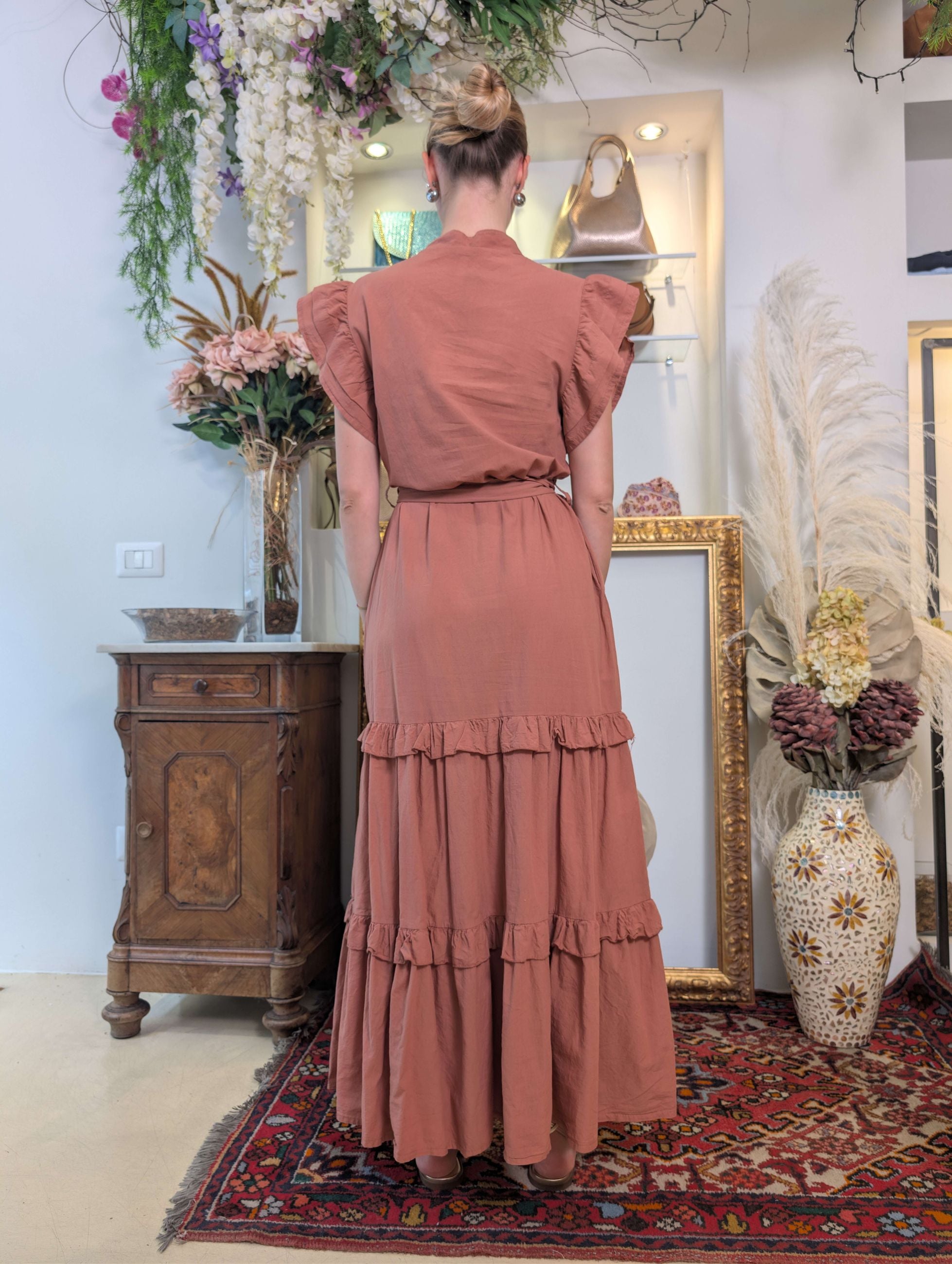 Abito lungo in mussola di cotone - SHE_FLORENCE_LAB