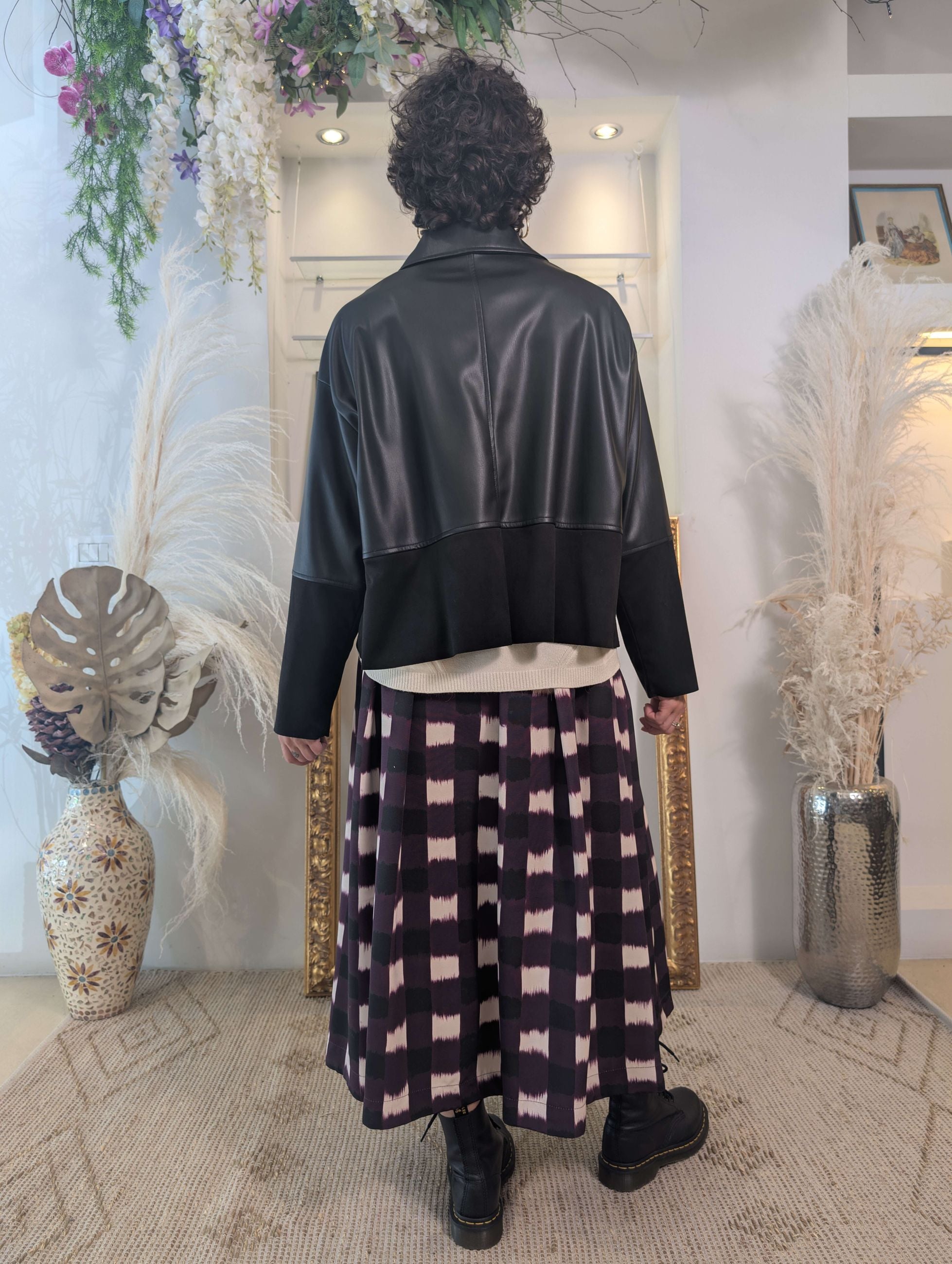 Giacca in pelle sintetica e inserti suede - DIXIE