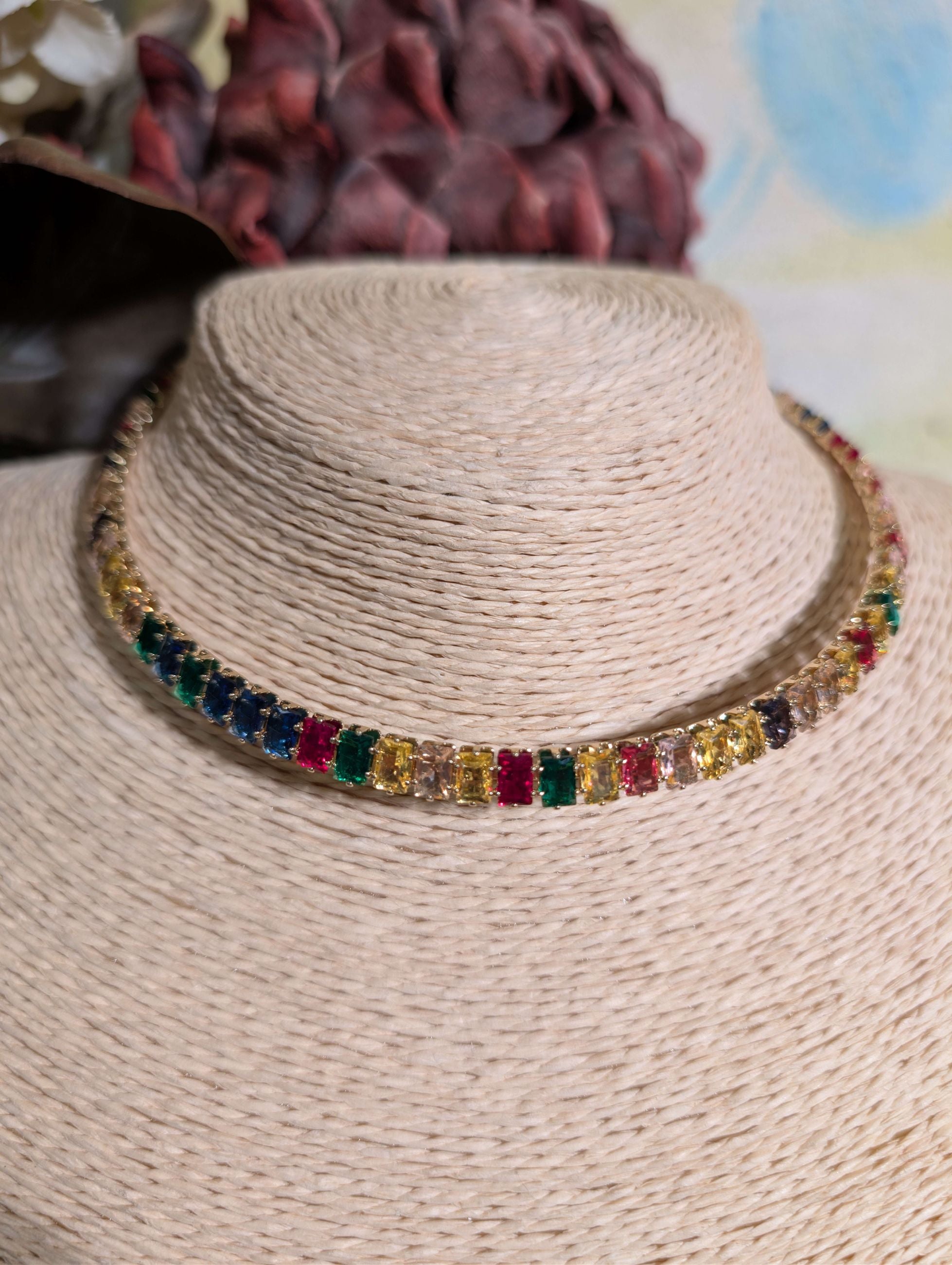 COLLANA GIROCOLLO CON PIETRE MULTICOLOR - NALI'