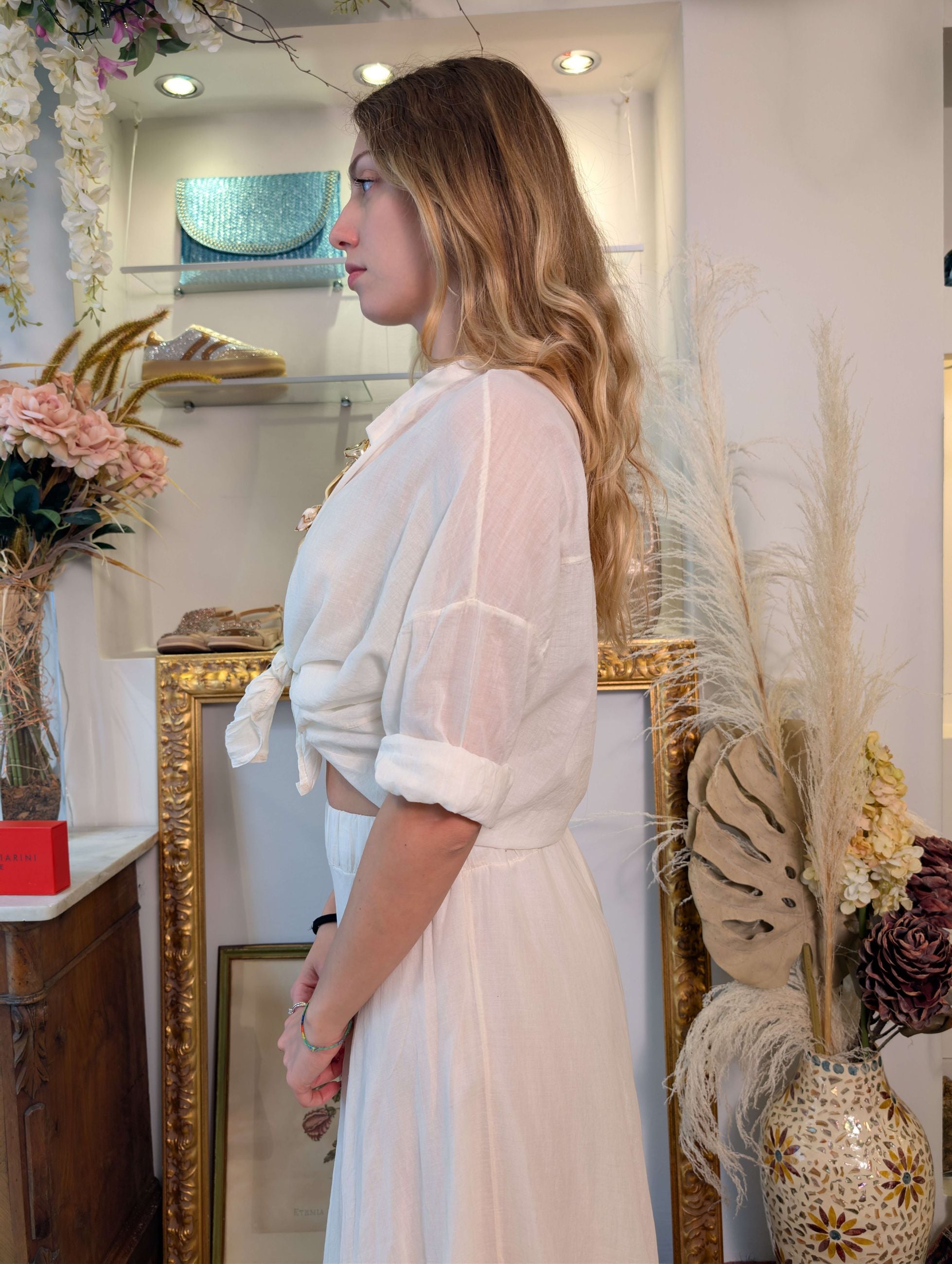 Camicia coreana in mussola di cotone - SHE_FLORENCE_LAB