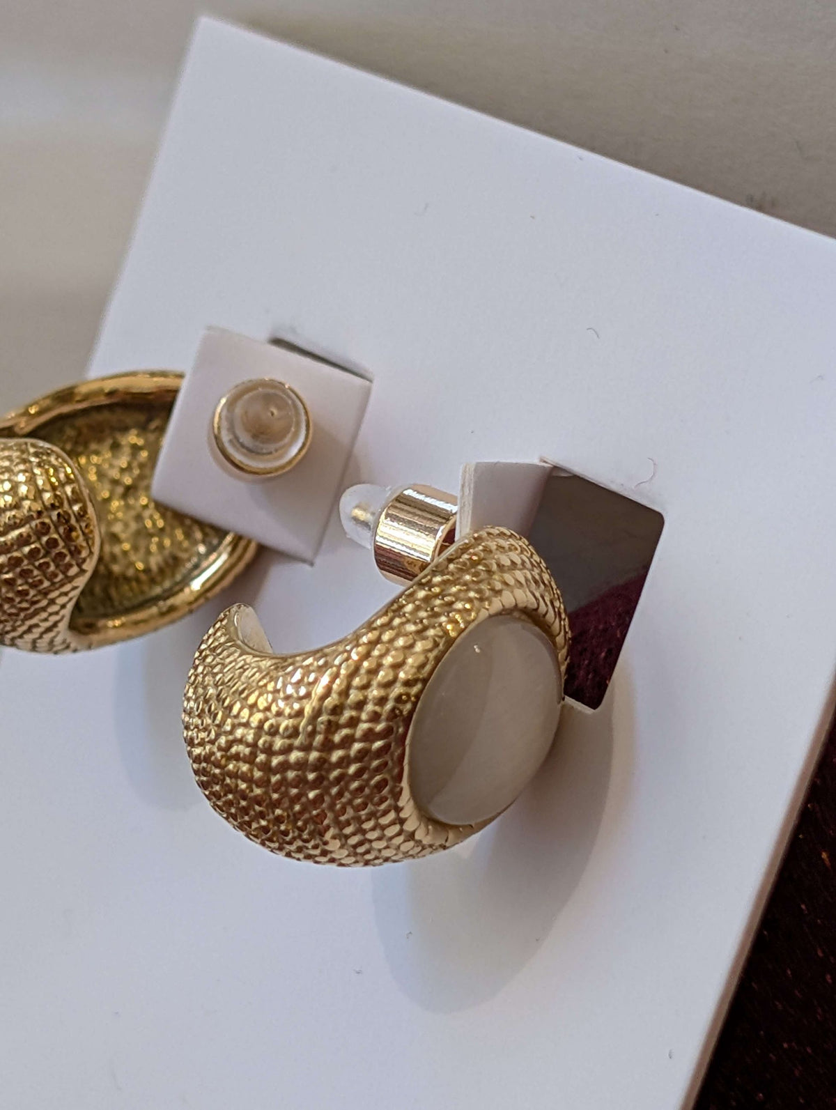 ORECCHINI VINTAGE CON PIETRA BIANCO ORO - NALI'