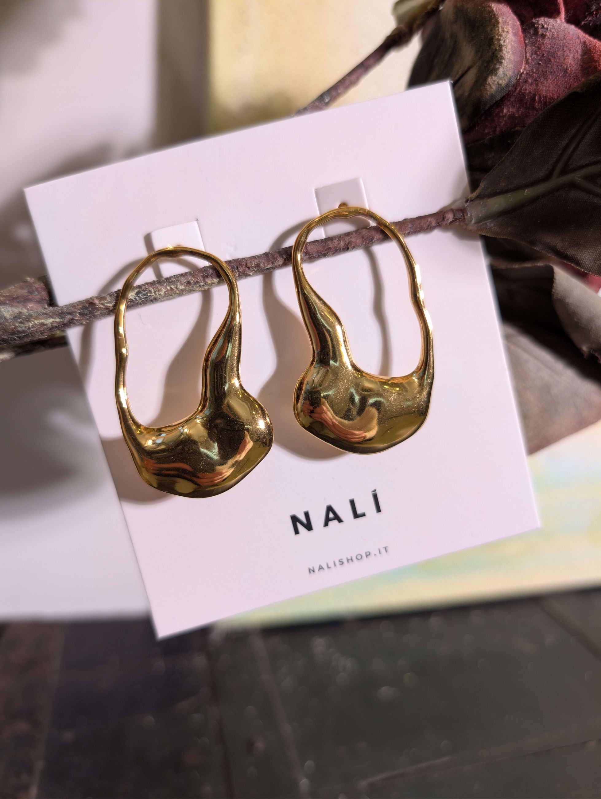 ORECCHINI PENDENTI ASTRATTI ORO - NALI'