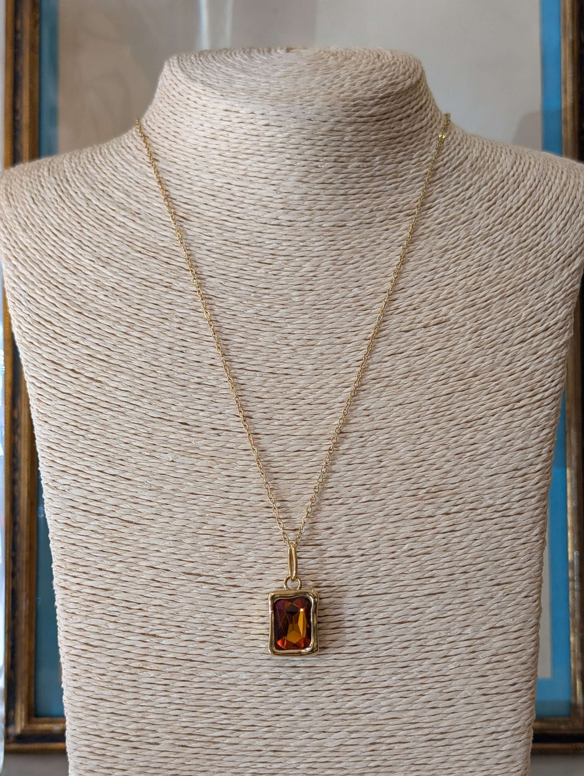 PENDENTE/COLLANA SQUARE PIETRA  ARANCIO/ORO - NALI'