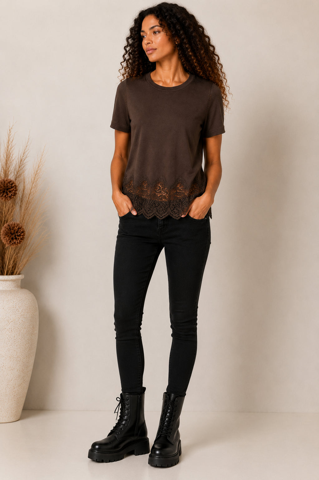 Maglia in viscosa finezza 12 con pizzo - SHE_FLORENCE_LAB