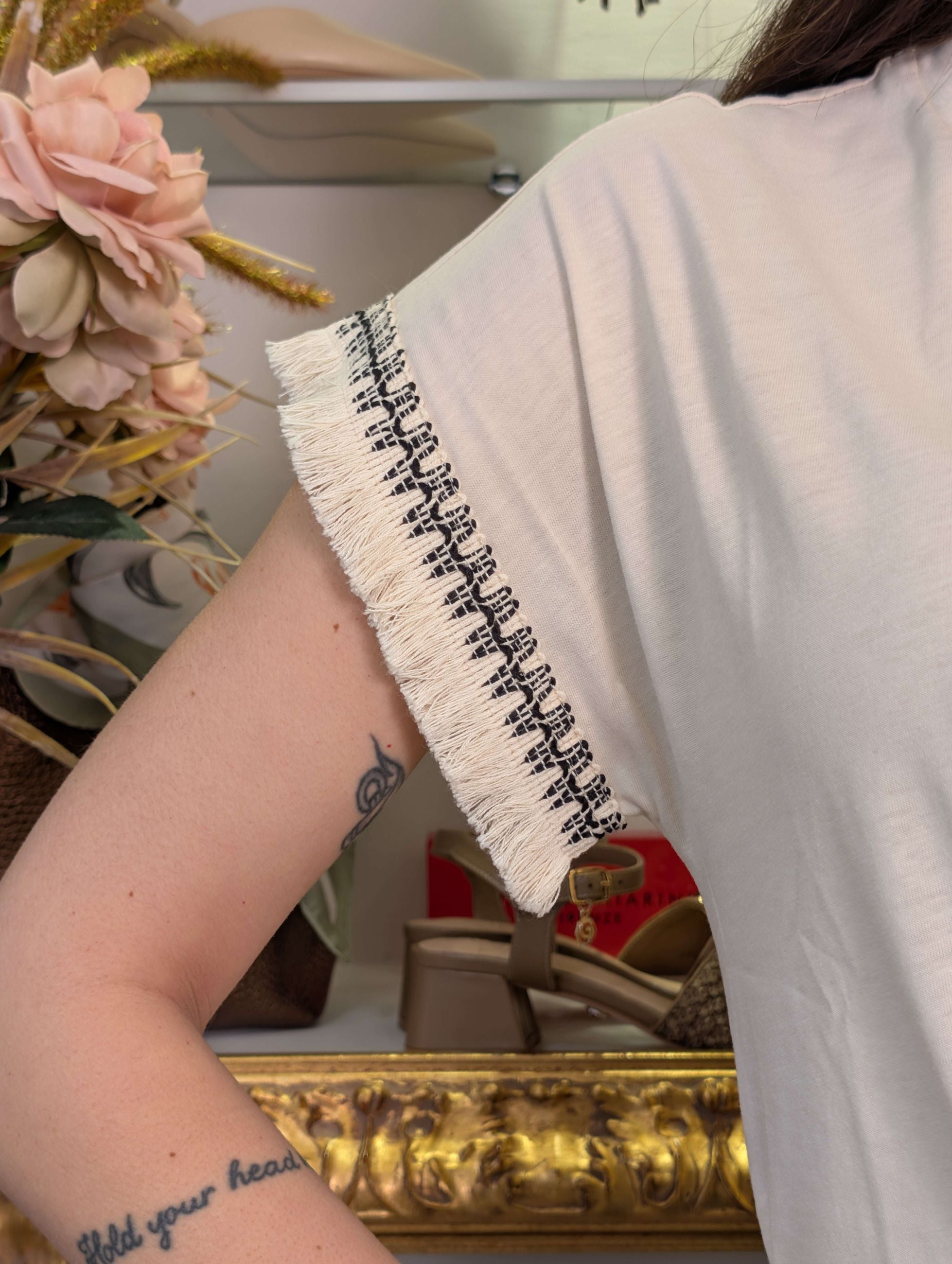 Blusa in jersey di cotone con passamanerie Le Sarte del Sole - LE SARTE DEL SOLE