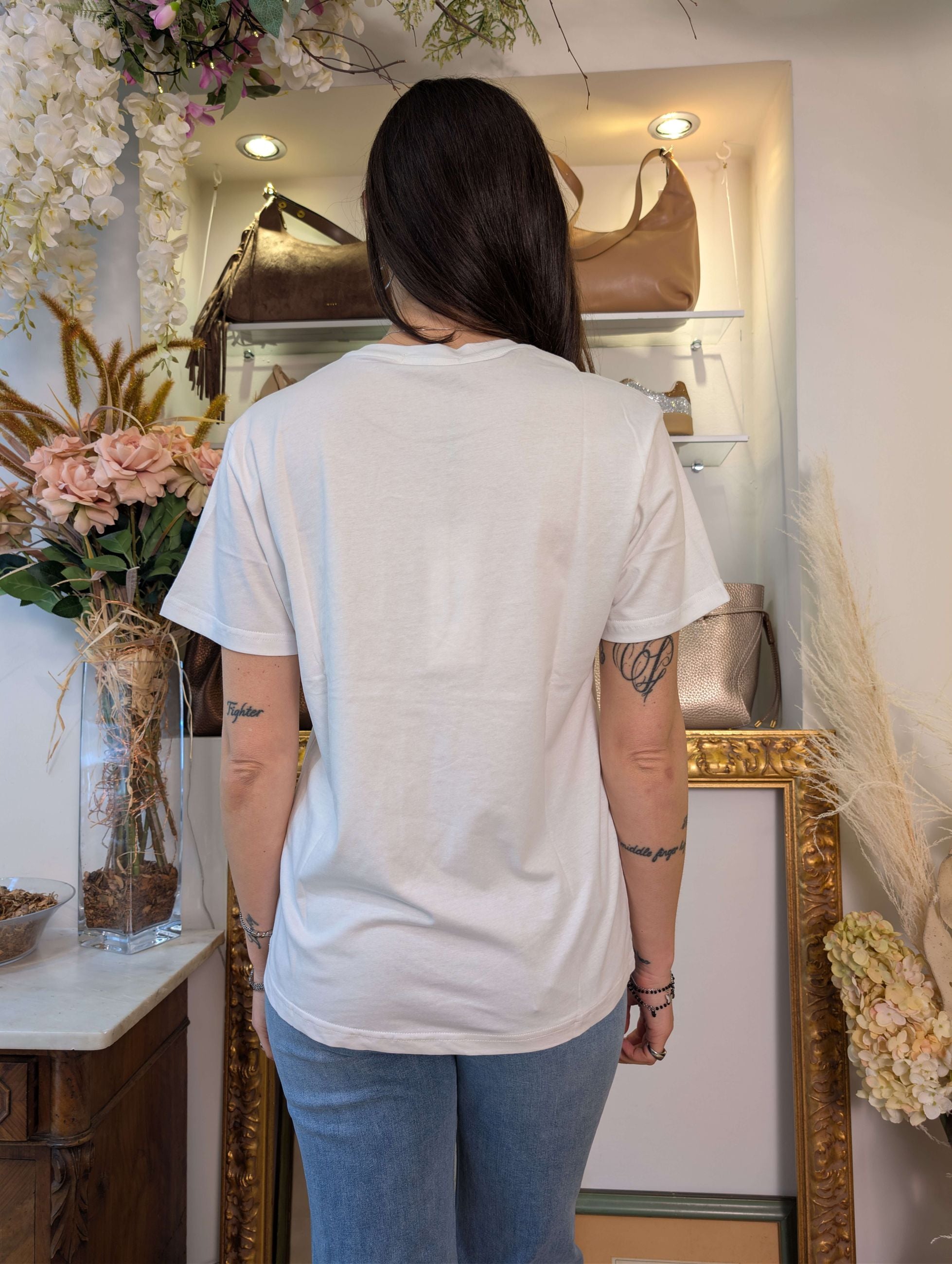 T-shirt girocollo con taschino ricamato - Sandro Ferrone