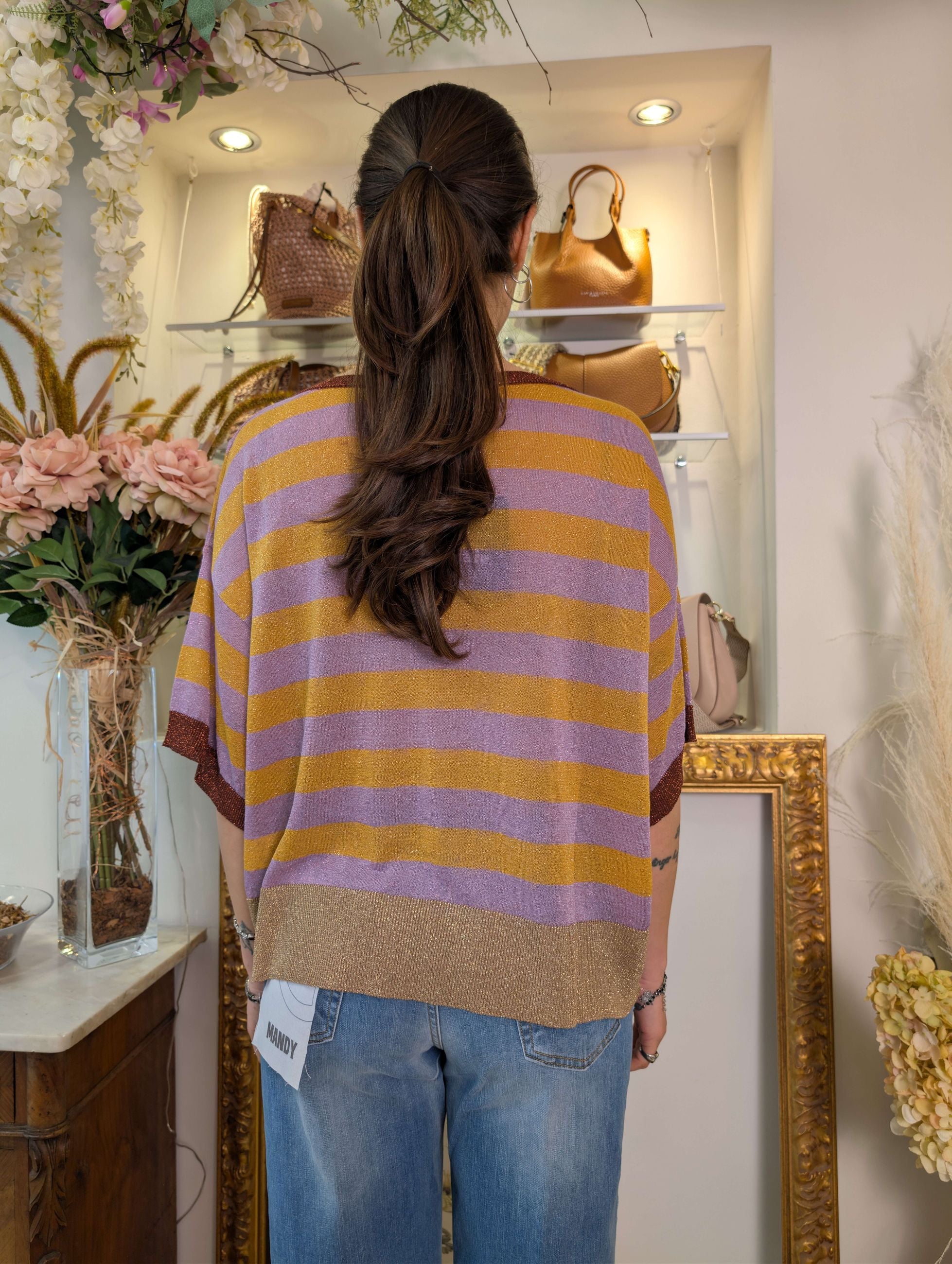 Maglia  rigata multicolor con lurex - DIXIE