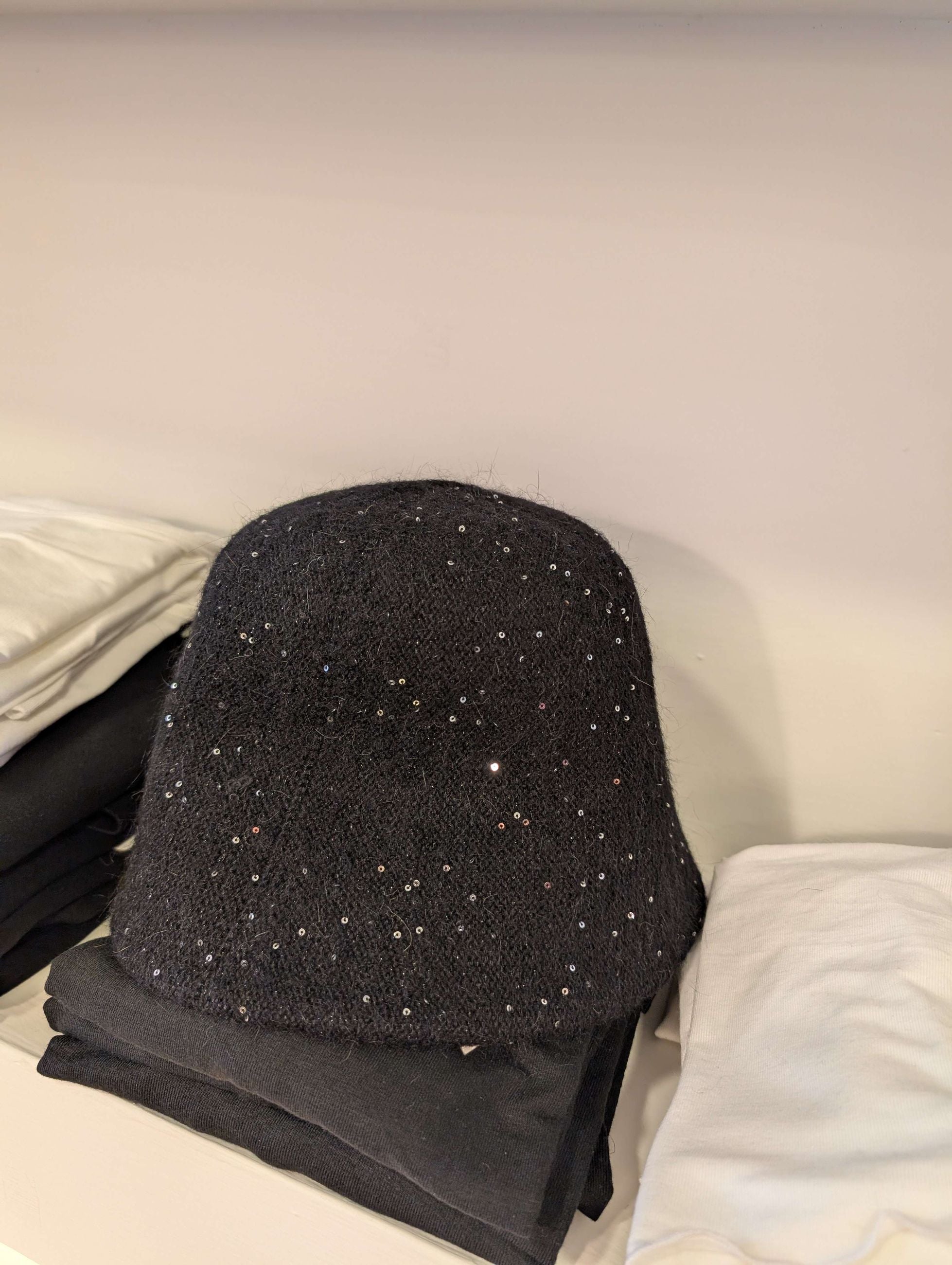 CAPPELLO LILLY CUFFIETTA CON LUREX NERO - NALI'
