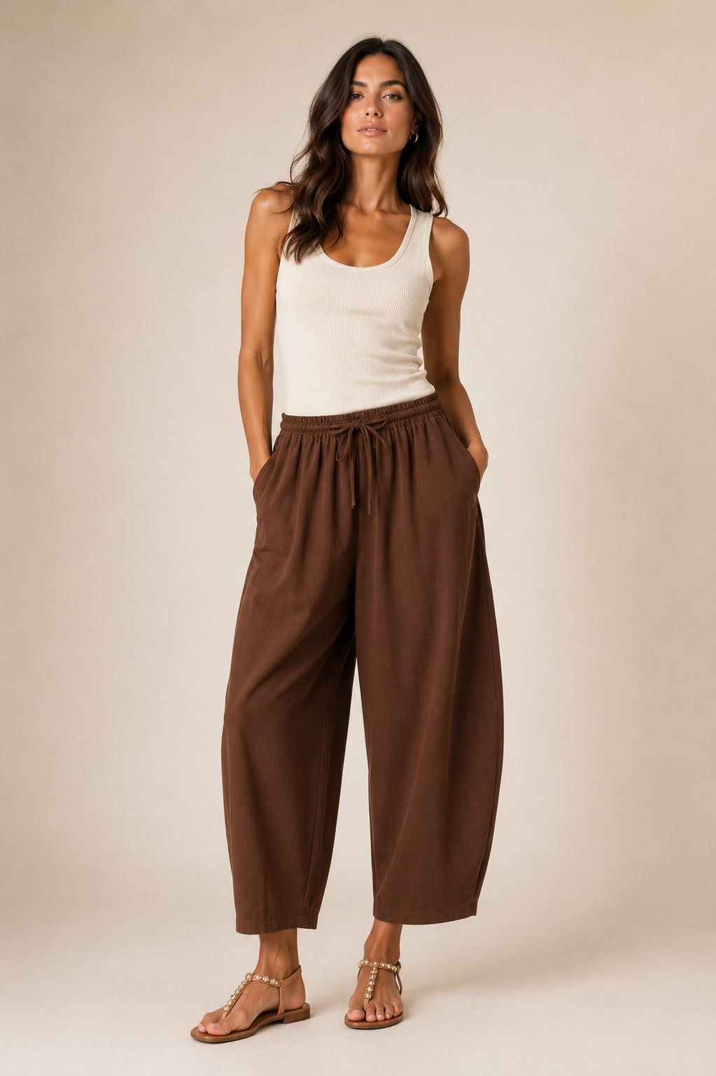 Panta barrel in lino - SHE_FLORENCE_LAB