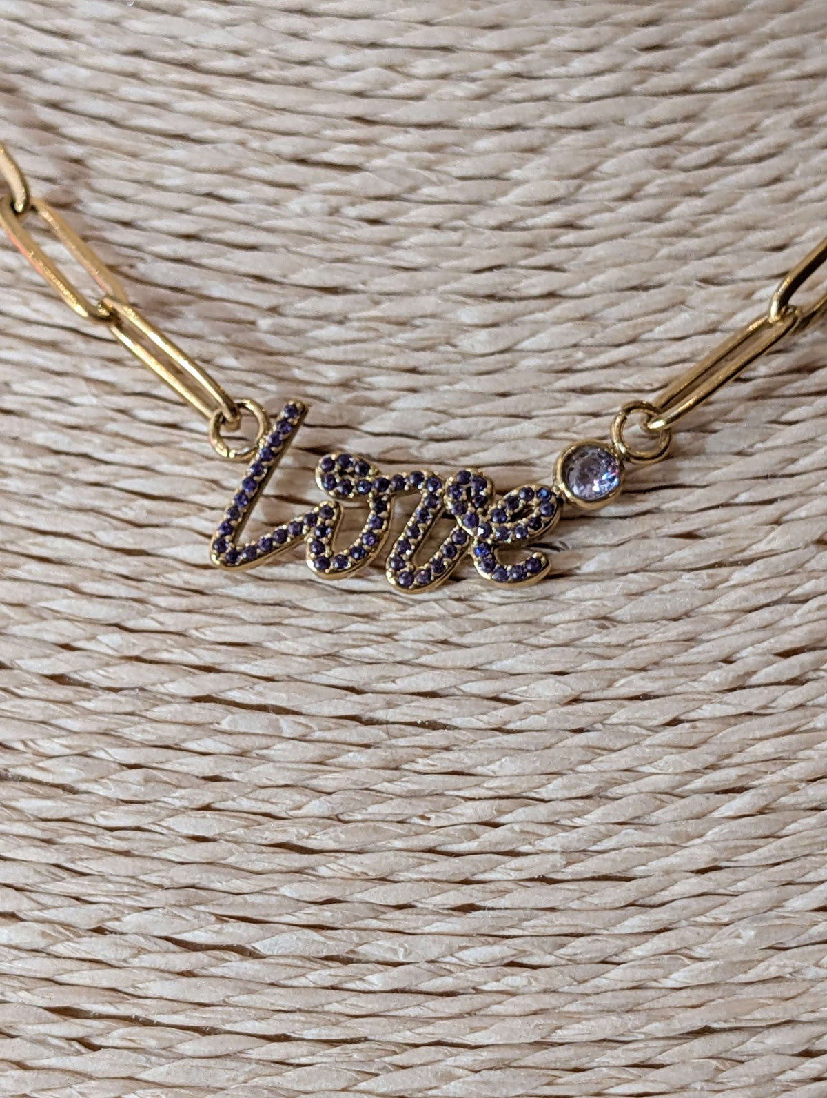 COLLANA LOVE CON PIETRE LILLA ORO - NALI'