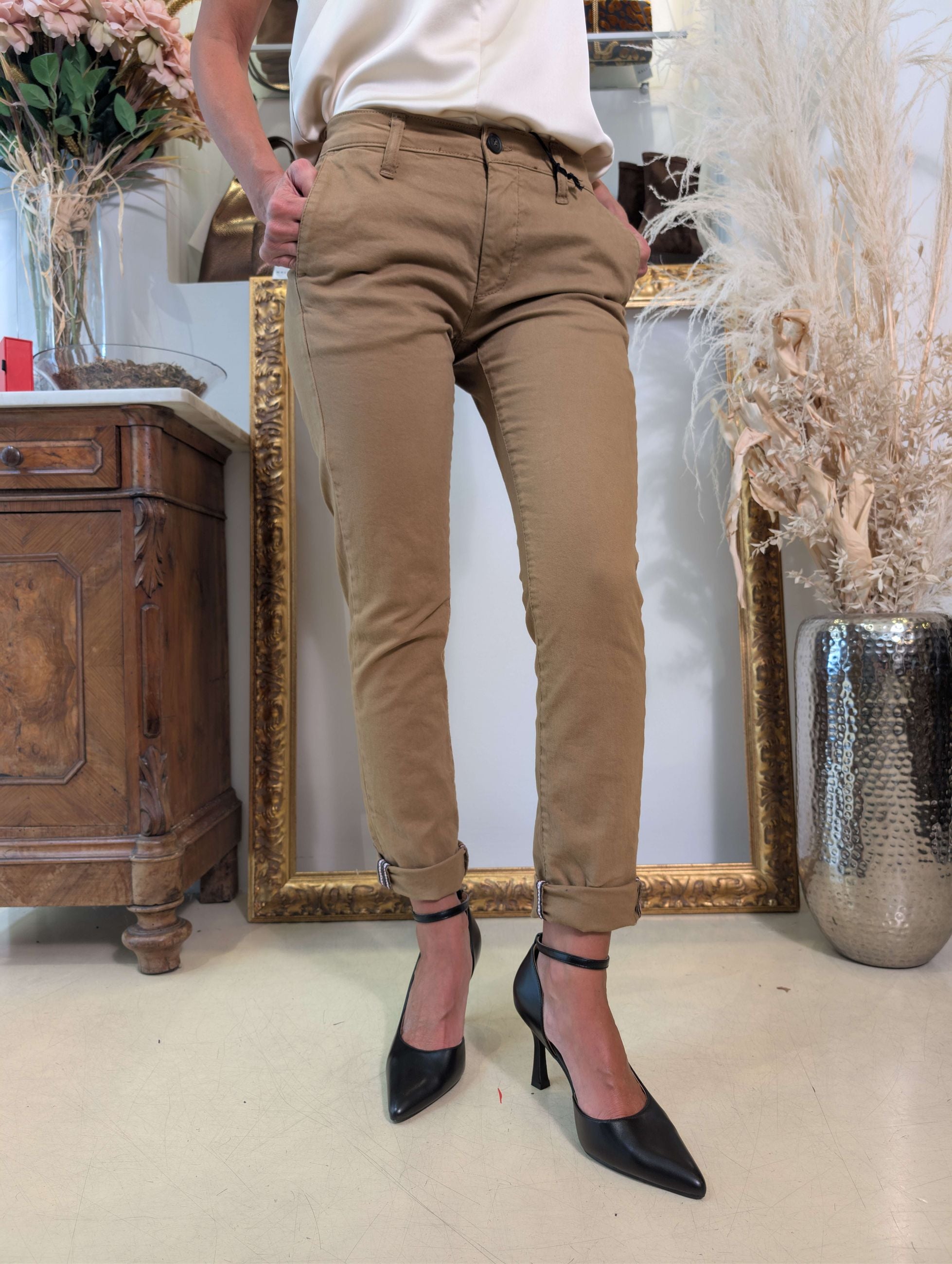 Panta chino slim fit con cimosa - PLEASE