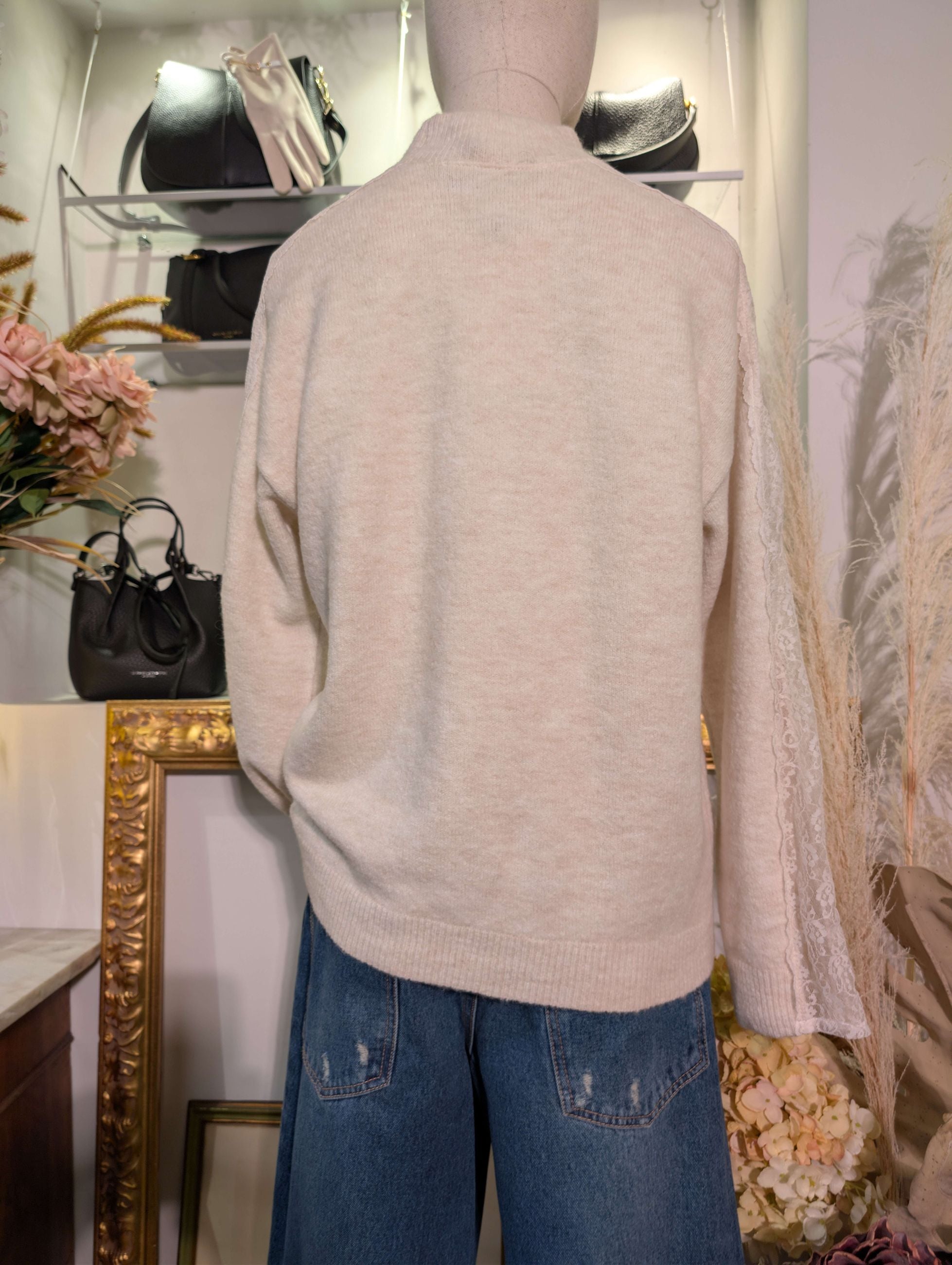 MAGLIA GIROCOLLO M/PIZZO - HAVE ONE