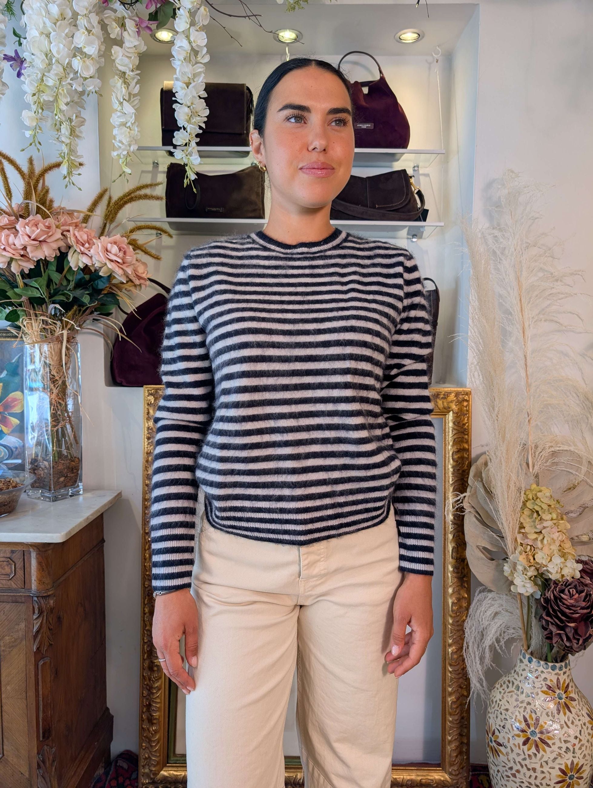 Maglia french stripes multicolor lana-cachemire - TENSIONE IN