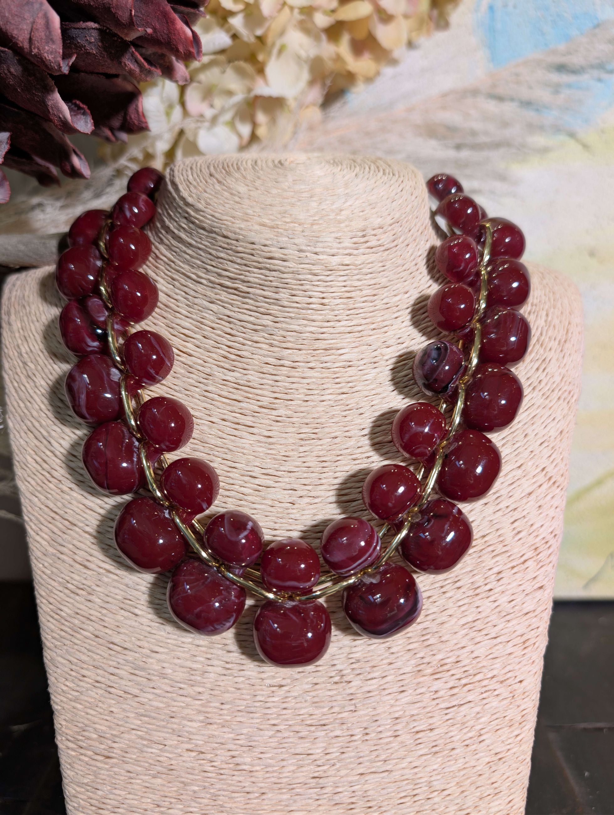 COLLANA GRAPE IN RESINA MAGENTA - NALI'