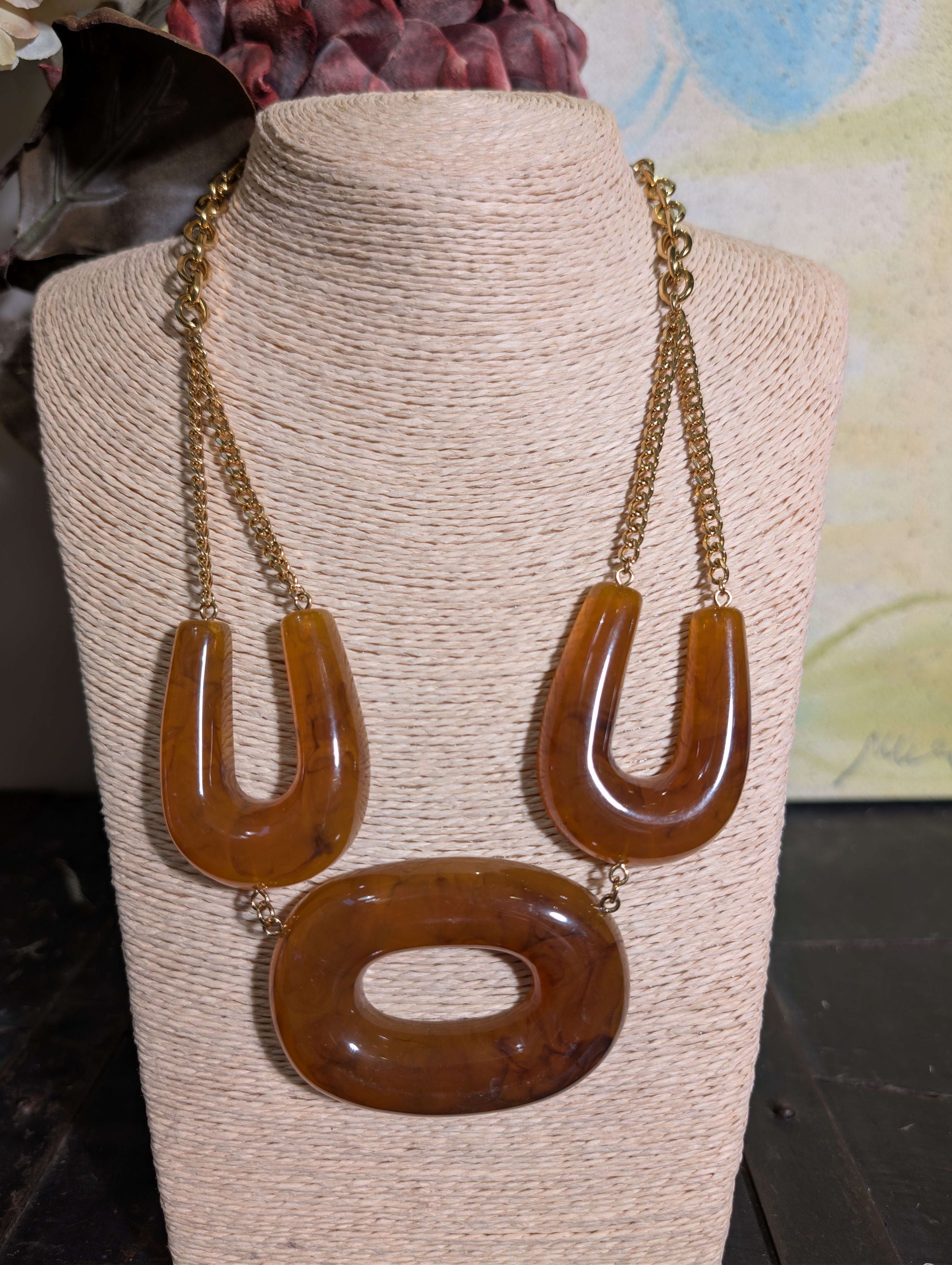 COLLANA DALLAS IN RESINA MARRONE - NALI'