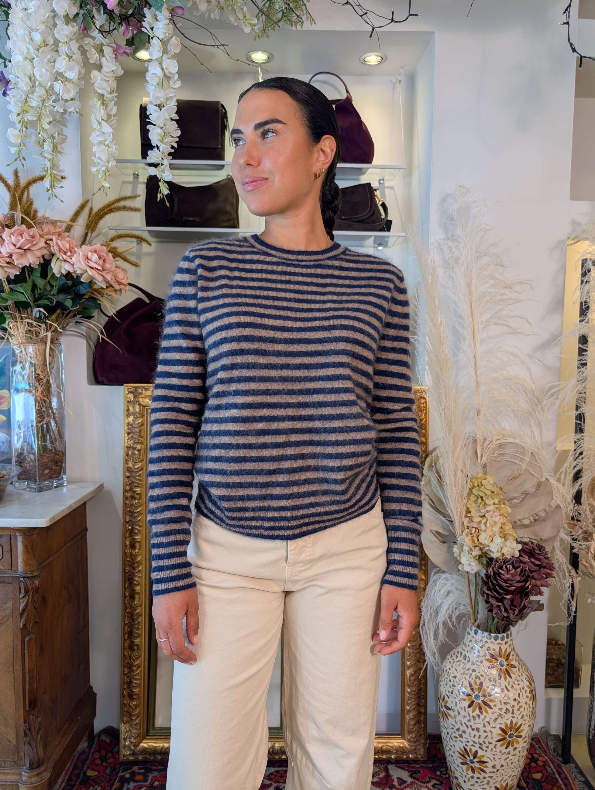 Maglia french stripes multicolor lana-cachemire - TENSIONE IN