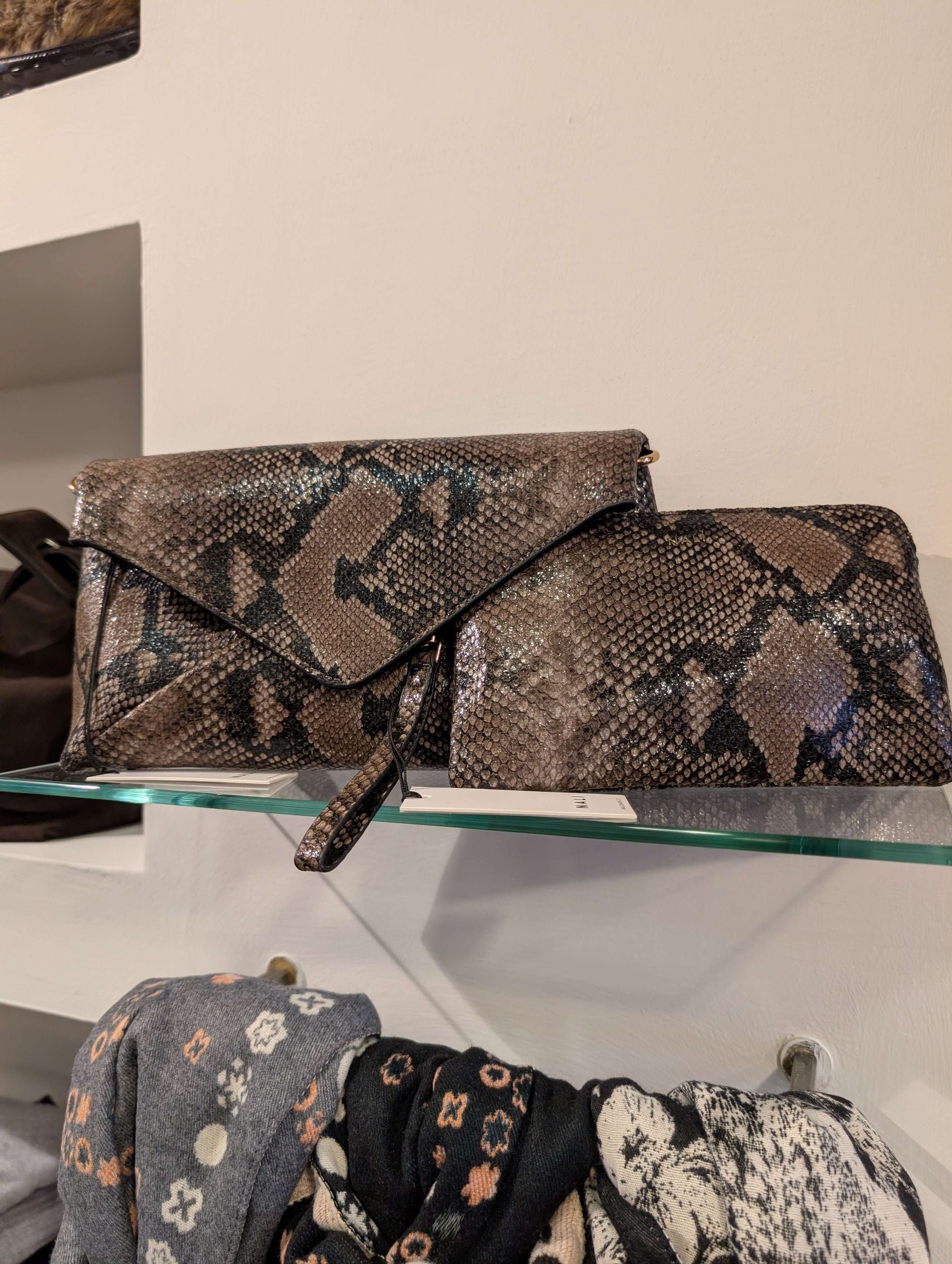 PORTAFOGLIO/POUCH MELANIE PITONATO MARRONE - NALI'