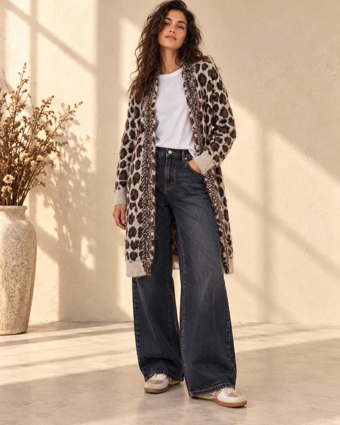 Maxi Cardigan Animalier Fluffy in Misto Mohair e Lana - SHE_FLORENCE_LAB