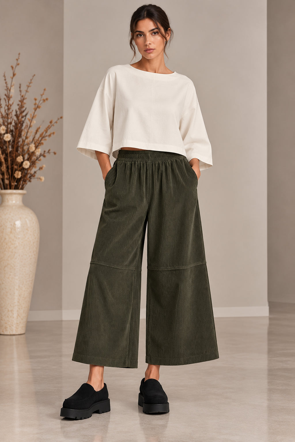Pantalone Giapponese in Velluto a Coste - LOLA by Sandro Ferrone