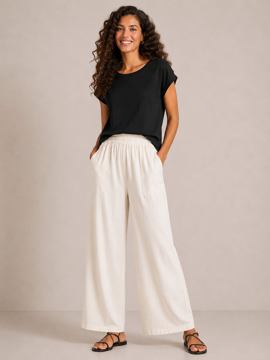 Panta essential in cotone leggero tinto in capo - SHE_FLORENCE_LAB