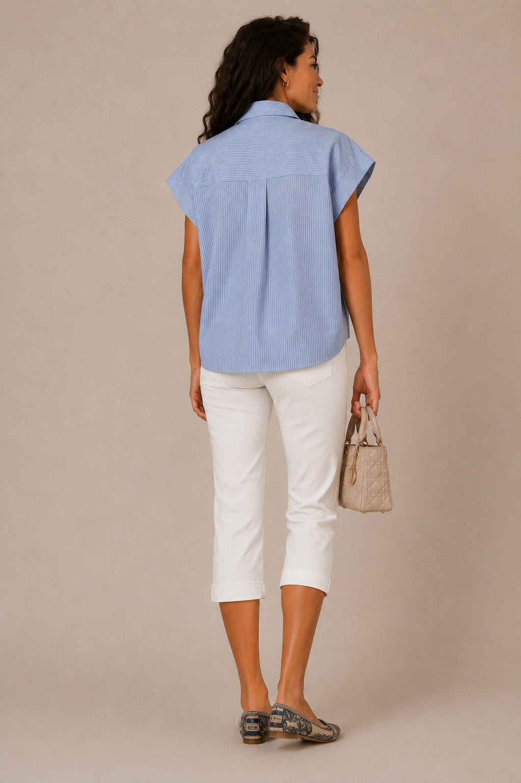 Camicia rigata con tasca - TENSIONE IN