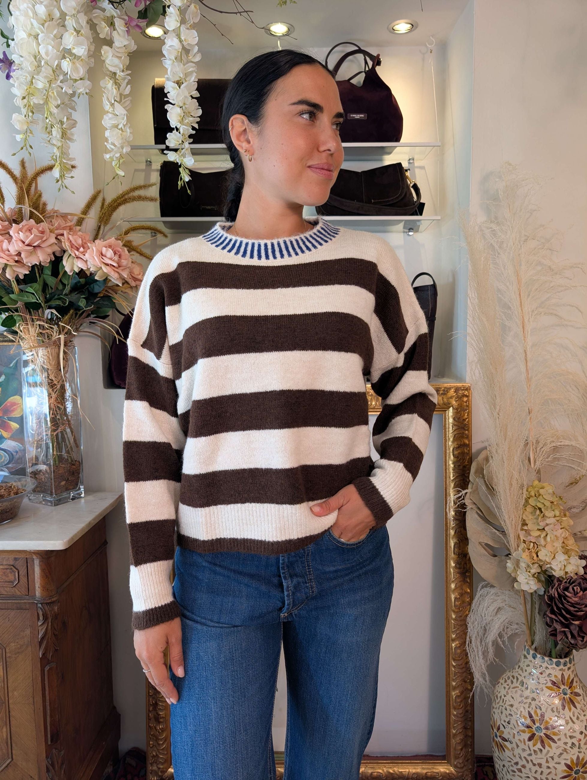 PULL PARICOLLO A RIGHE CON COLLO RIGATO - HAVE ONE