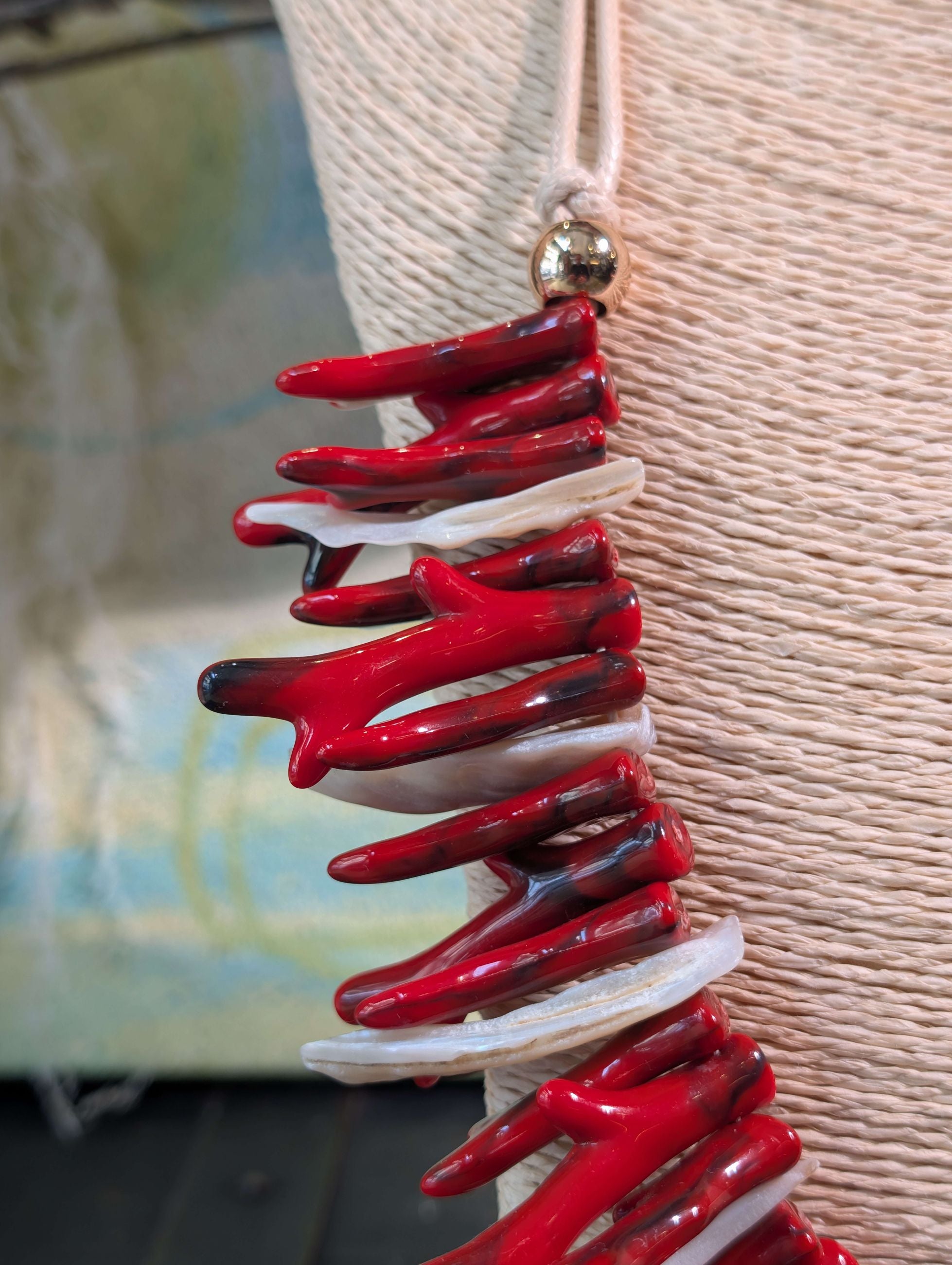 COLLANA LUNGA CON CORALLI MIX ROSSO - NALI'