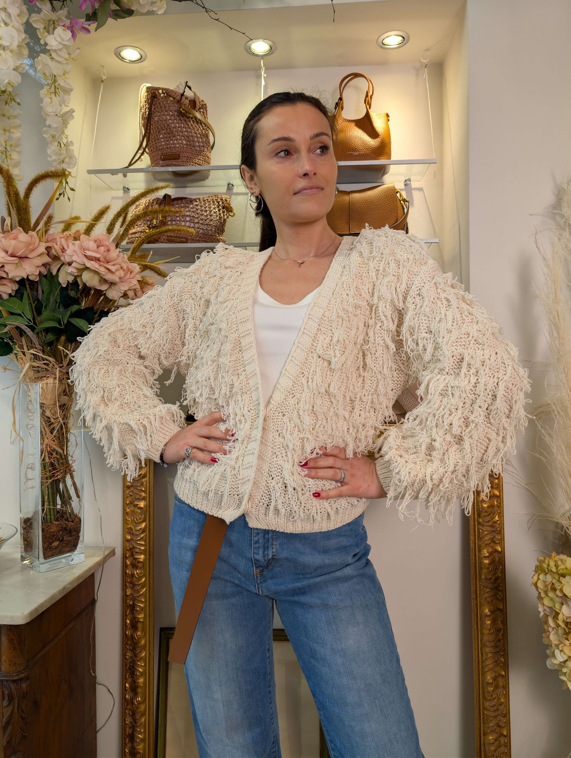 Cardigan finezza 3 lavorazione a frange - HAVE ONE