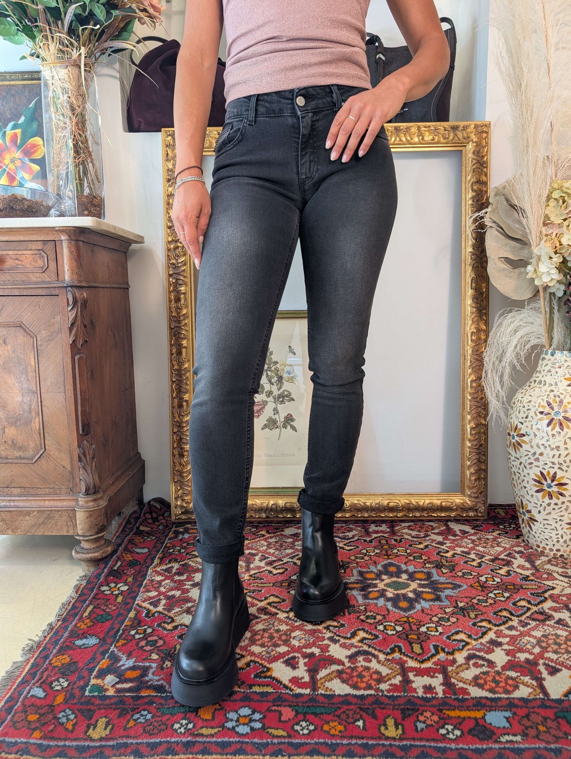 Jeans skinny ADELE in black denim superstretch - HAVE ONE