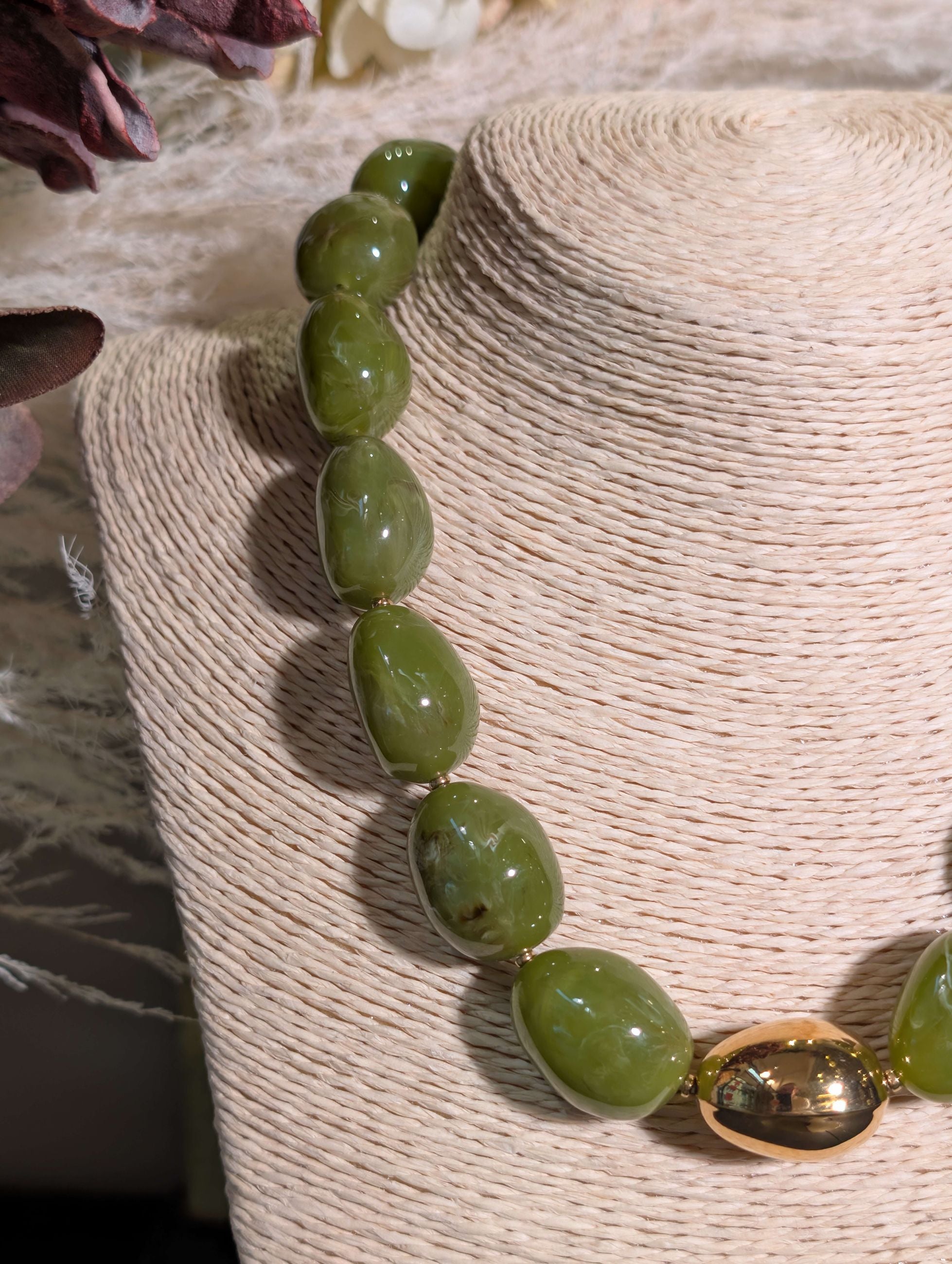 COLLANA CHIARA GIROCOLLO RESINA ORO/VERDE - NALI'