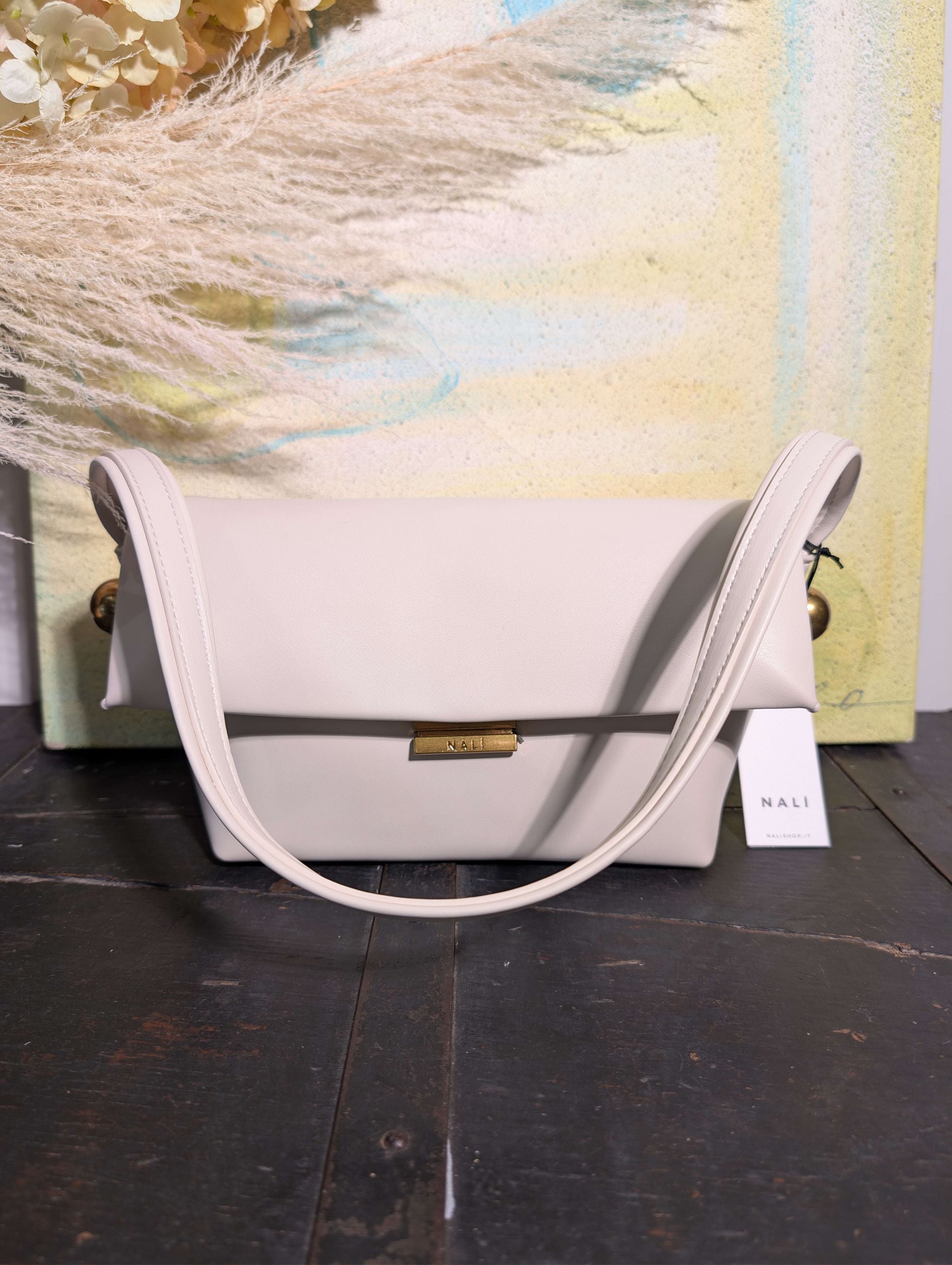 BORSA TOLEDO A SPALLA ELEMENTI SFERA BIANCO - NALI'