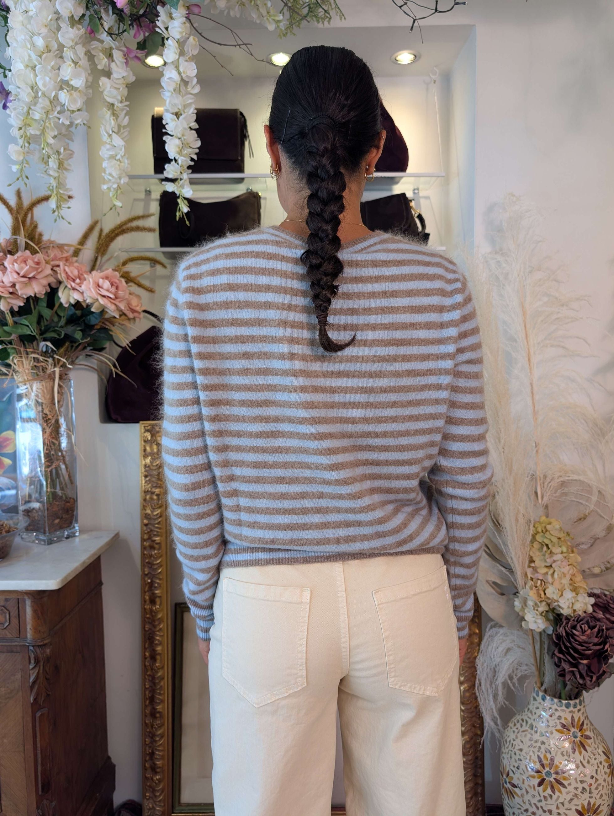 Maglia french stripes multicolor lana-cachemire - TENSIONE IN