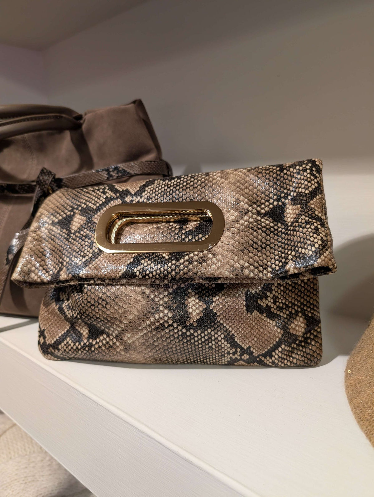 BORSA NOIR A MANO + TRACOLLA TORTORA - NALI'
