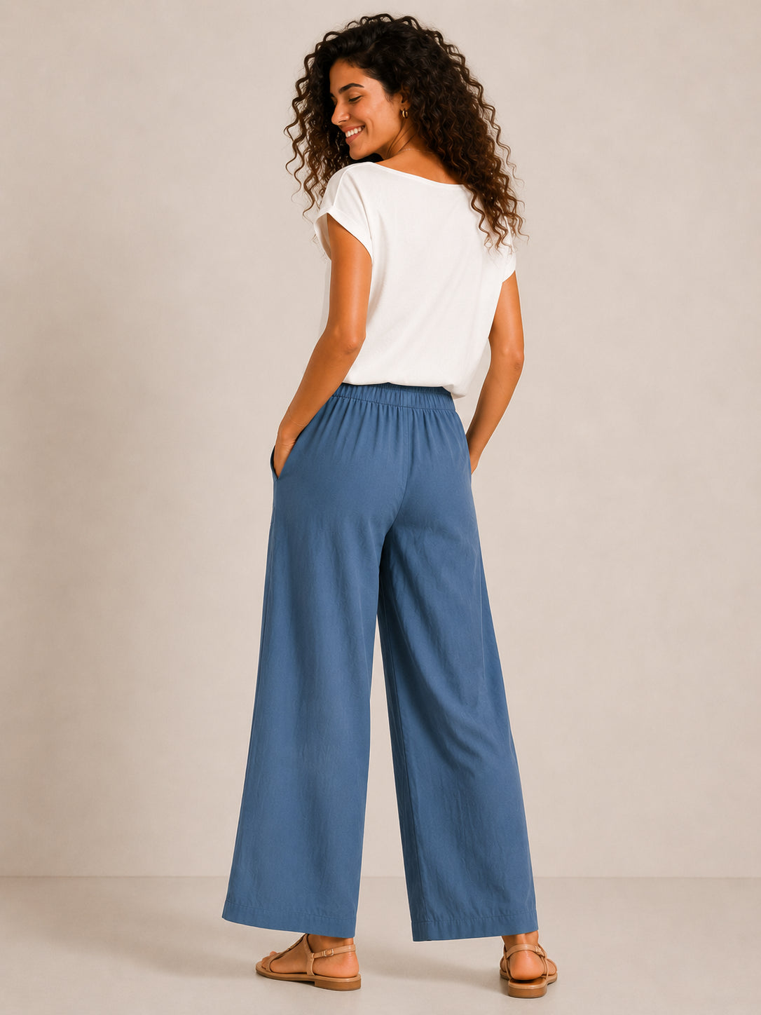 Panta essential in cotone leggero tinto in capo - SHE_FLORENCE_LAB