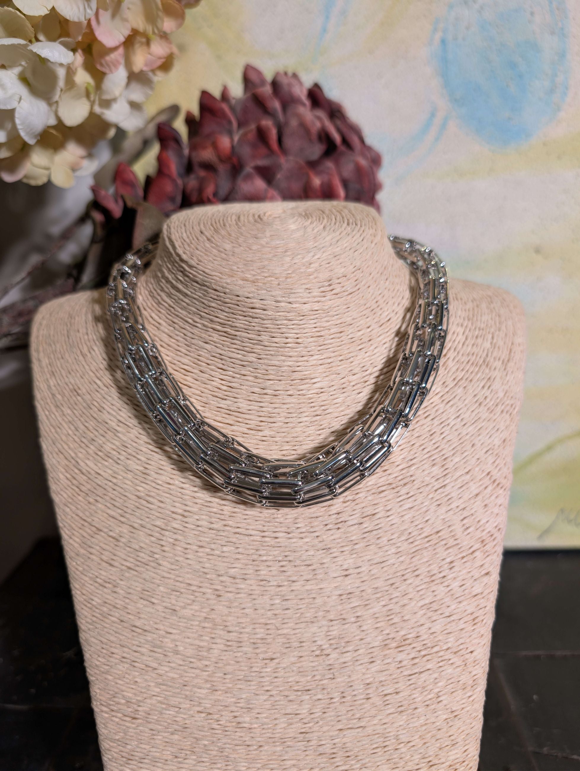 COLLANA LUDO MAGLIA TUBOLARE OVER  ARGENTO - NALI'