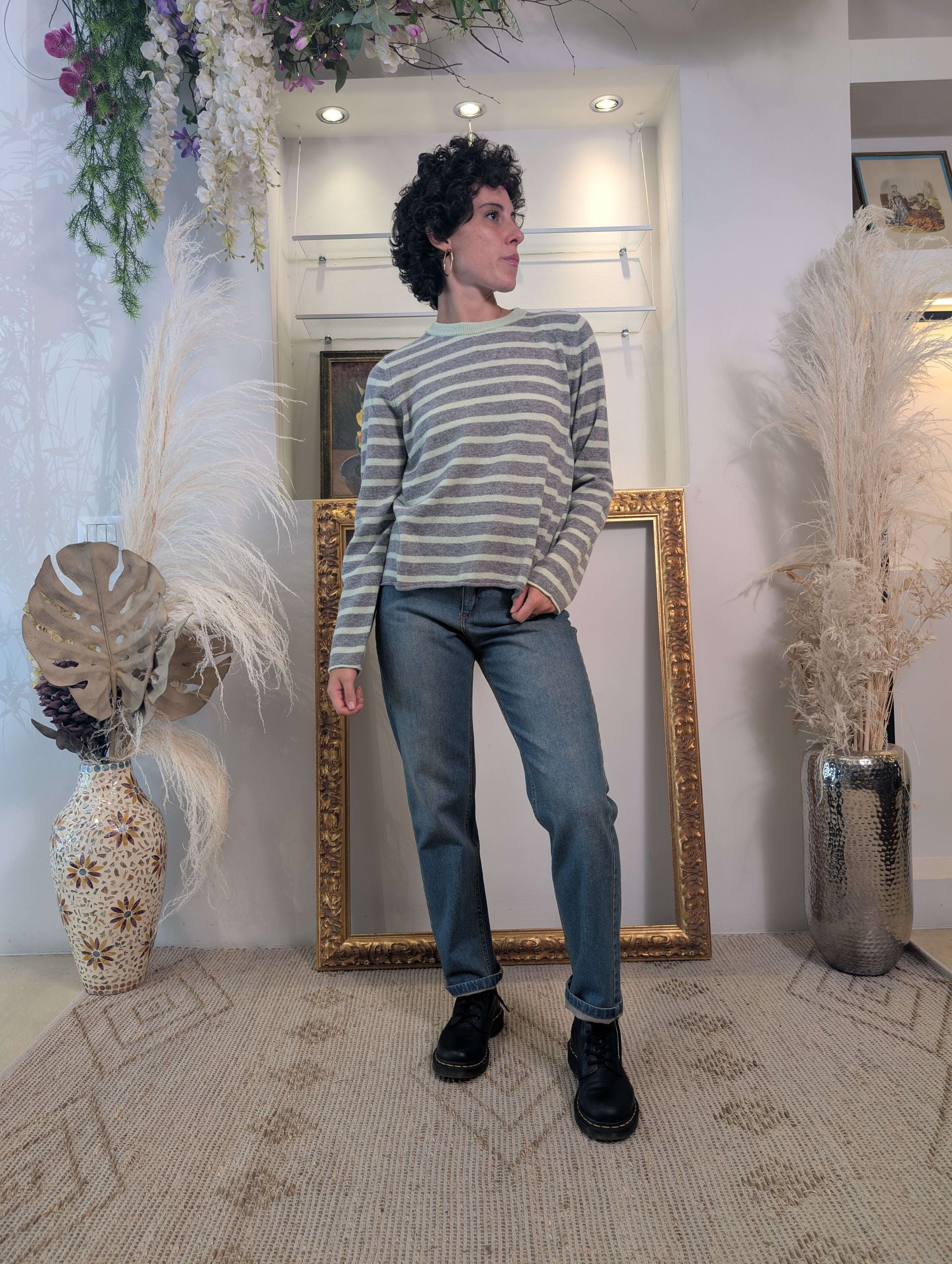 Maglia french stripes in lana e cachemire - .SOLO TRE