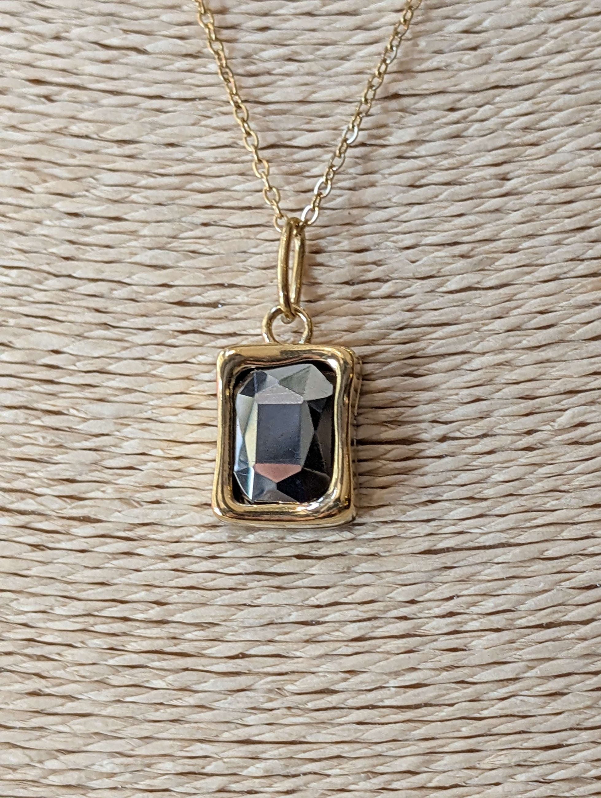 PENDENTE/COLLANA SQUARE PIETRA EMATITE/ORO - NALI'