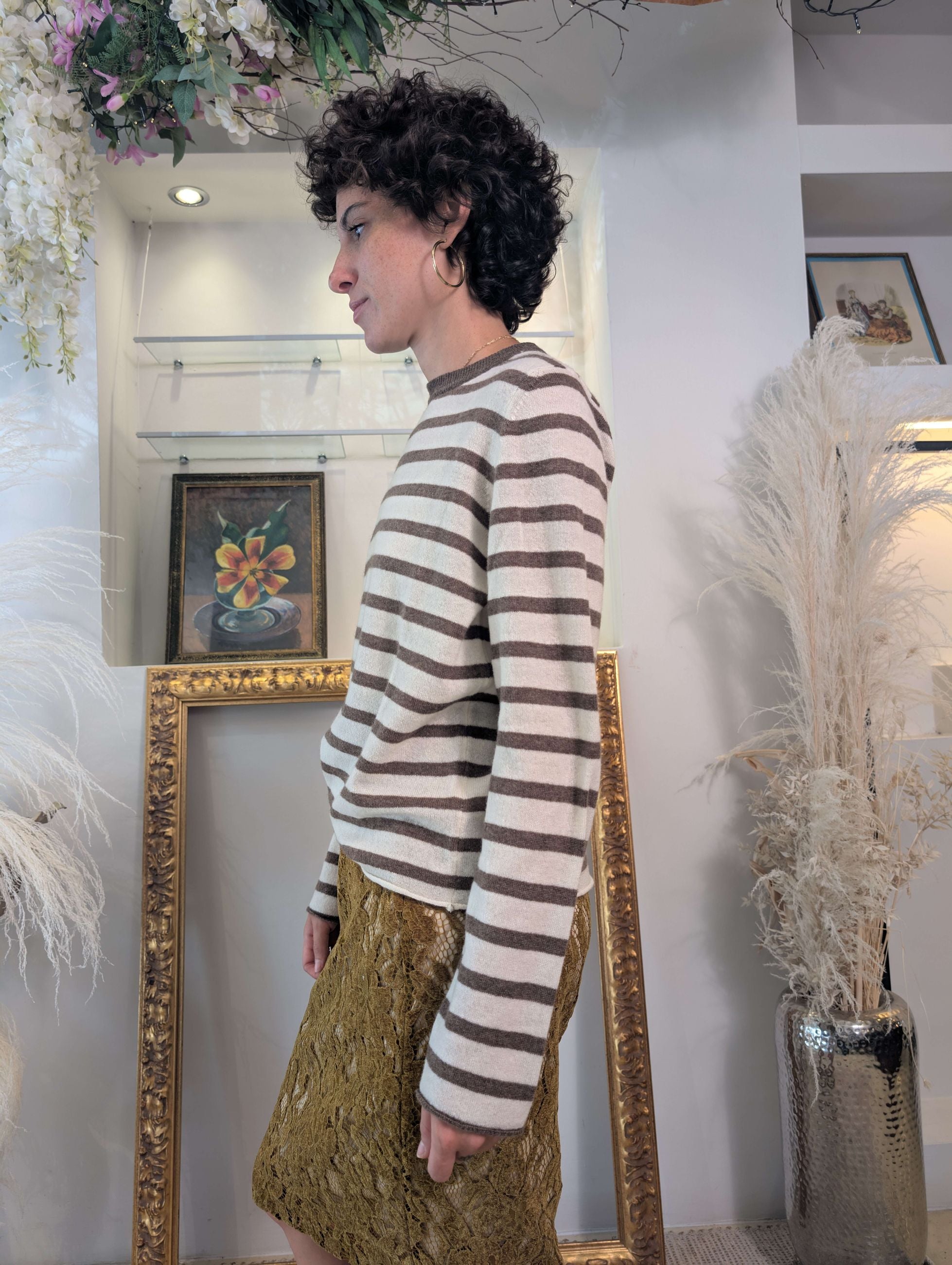 Maglia french stripes in lana e cachemire - .SOLO TRE
