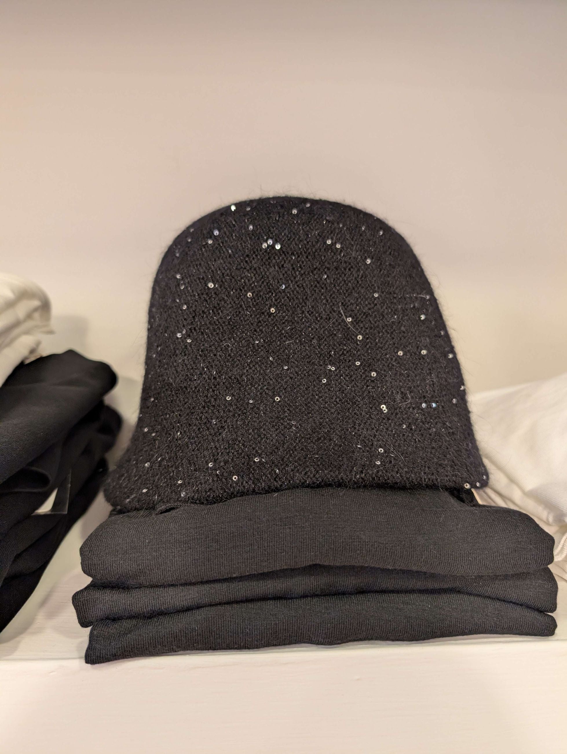 CAPPELLO LILLY CUFFIETTA CON LUREX NERO - NALI'