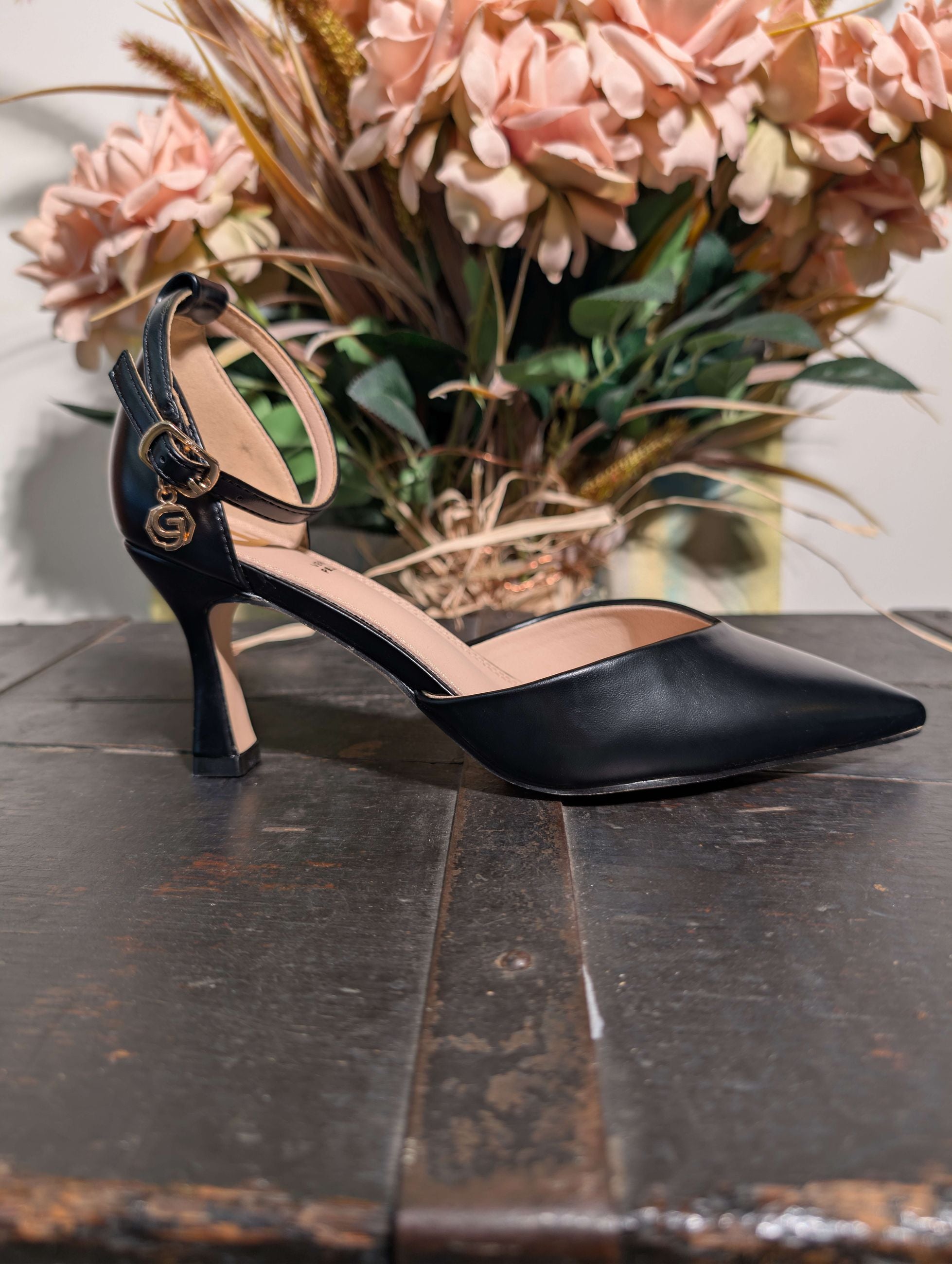 Décolleté in pelle con laccio alla caviglia - GOLD & GOLD