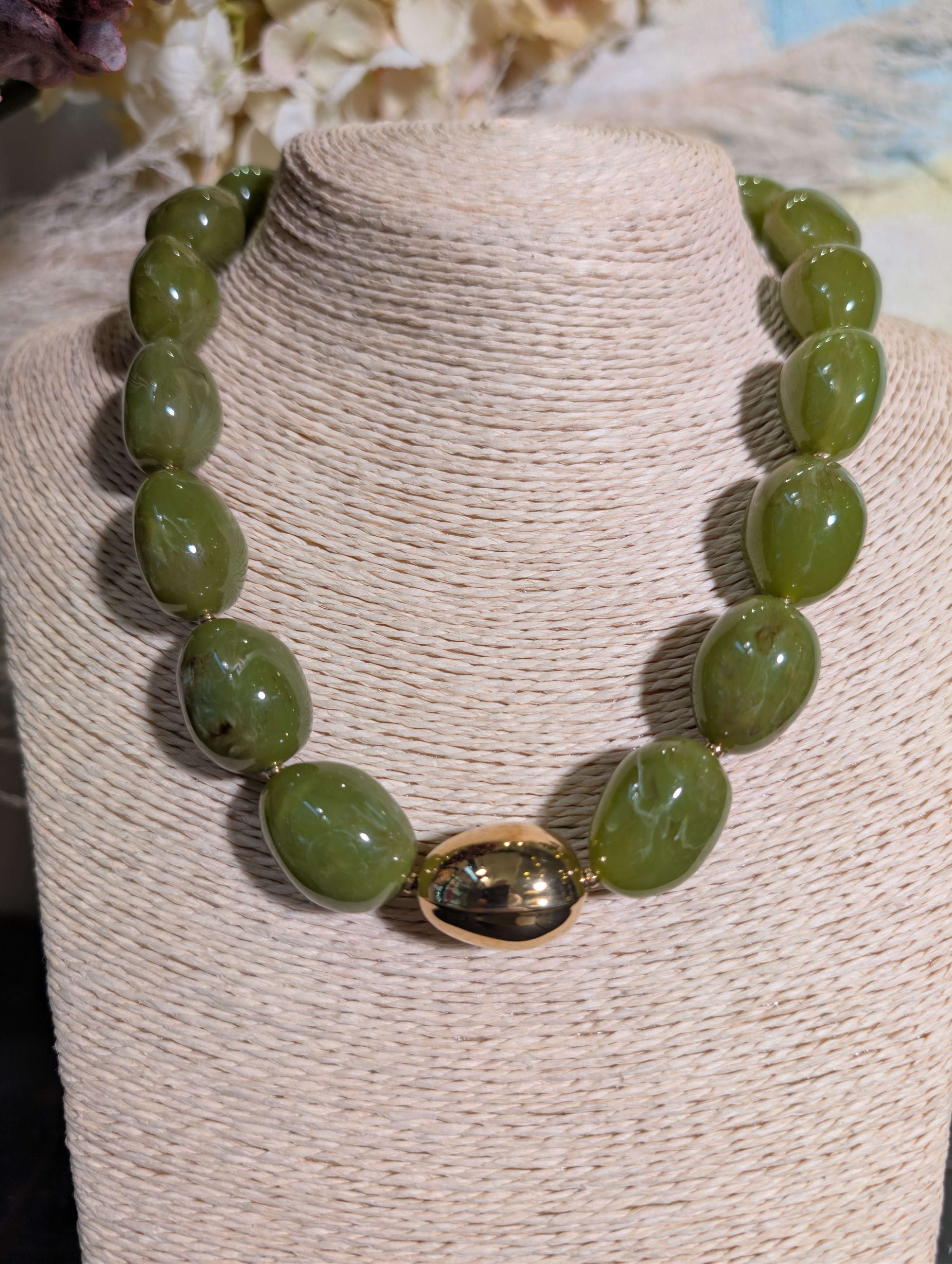 COLLANA CHIARA GIROCOLLO RESINA ORO/VERDE - NALI'