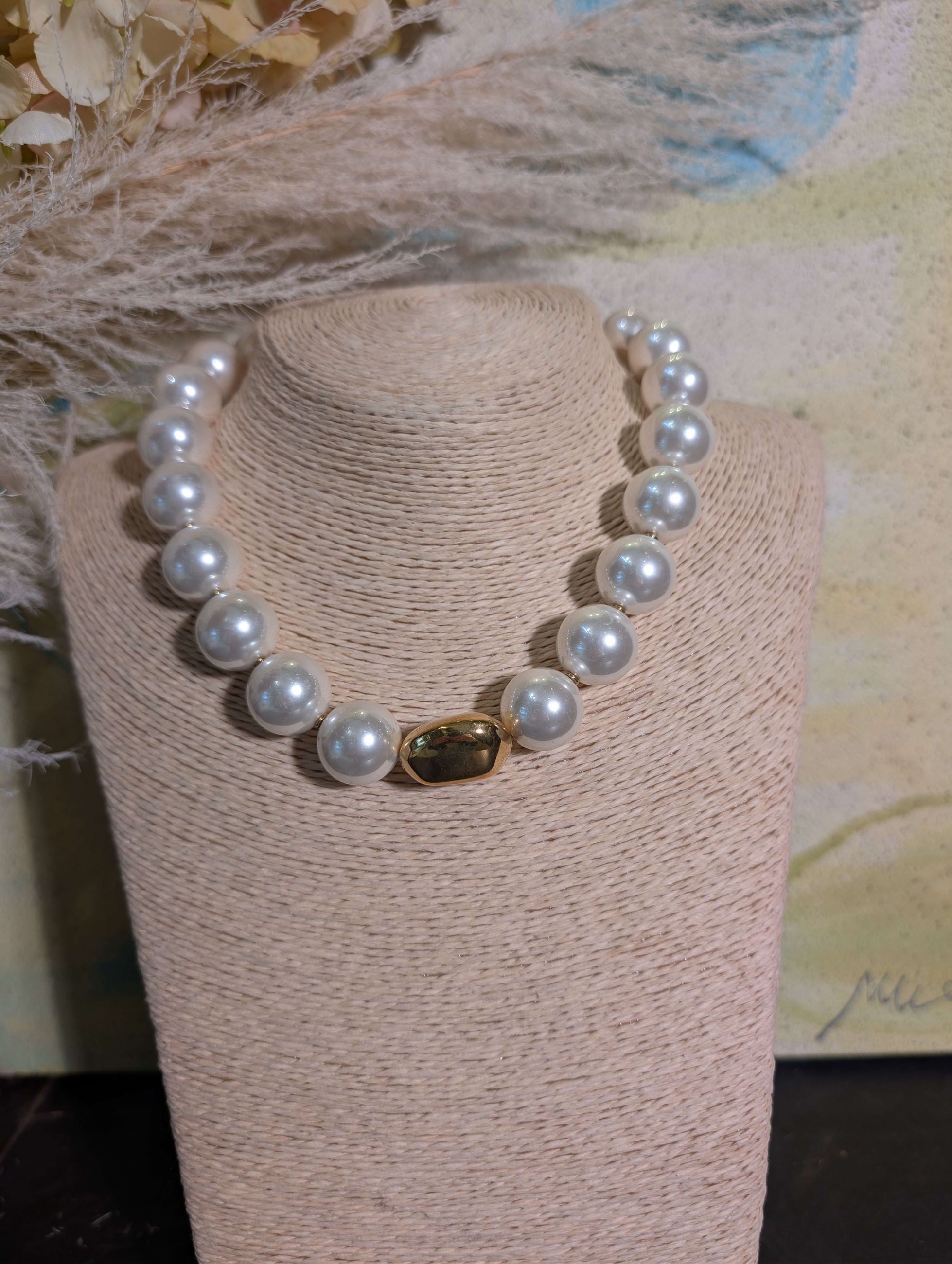 COLLANA PEARL CON ELEMENTO SFERA ORO - NALI'